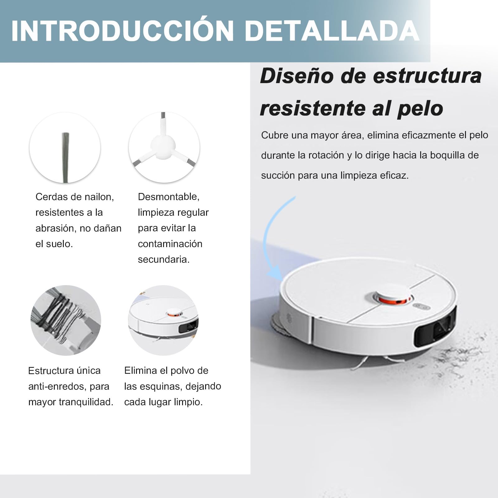 Conjunto de accesorios para Aspirador para XIAOMI S40C, 1 cepillo principal, 4 filtros, 4 toallas, 6 cepillos laterales, piezas de repuesto S40C 16 piezas