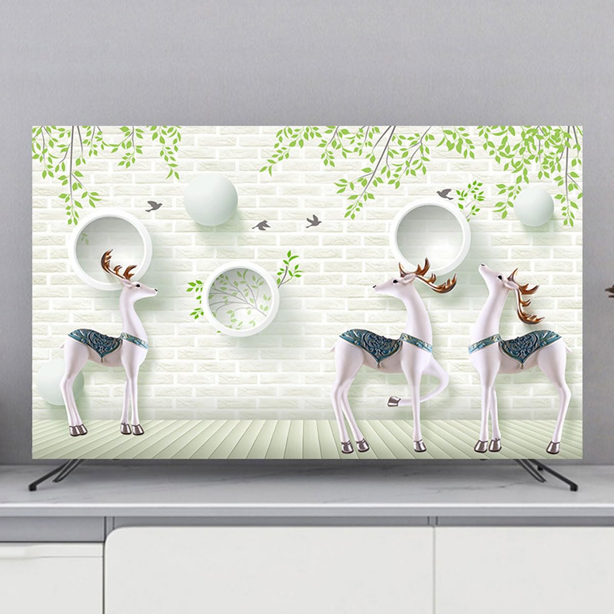 Osłona Przeciwkurzowa Do Telewizora, Rodzaj Osłony 32–80 Cali Poliestrowa ściereczka Z Mikrofibry łatwa Do Zakrycia Telewizora(Size:75IN(175X100CM),Color:A)