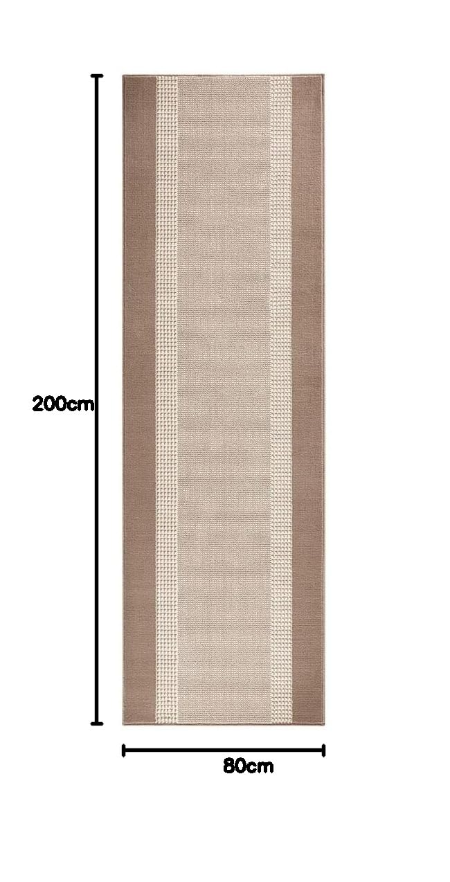 HANSE Home Plante 80 x 200 cm – Tapis Doux à Poils Courts au Design Moderne pour Couloir, Coucher, Chambre d'enfant, Salle de Bain, Salon, Cuisine décorative, Beige crème, Polypropylène, 80x200 cm