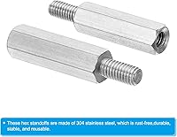 Vista 4 de PATIKIL M3x16mm+0.236 in - Separador hexagonal macho-hembra, paquete de 20 tornillos de separación de PCB de acero inoxidable para placas base