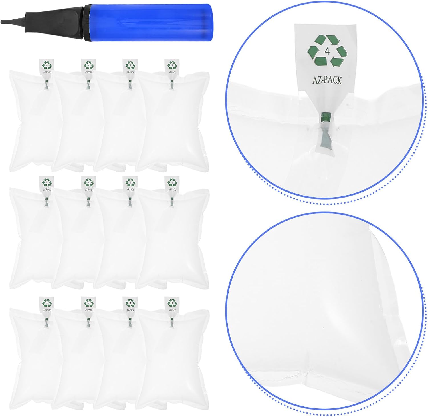 Veemoon Inflatable Air Pillows Packing Bags 20x15 Pieces with Air Pump for Shipping Cushioning Packaging Impact Protection Dunnage Protector Random Color