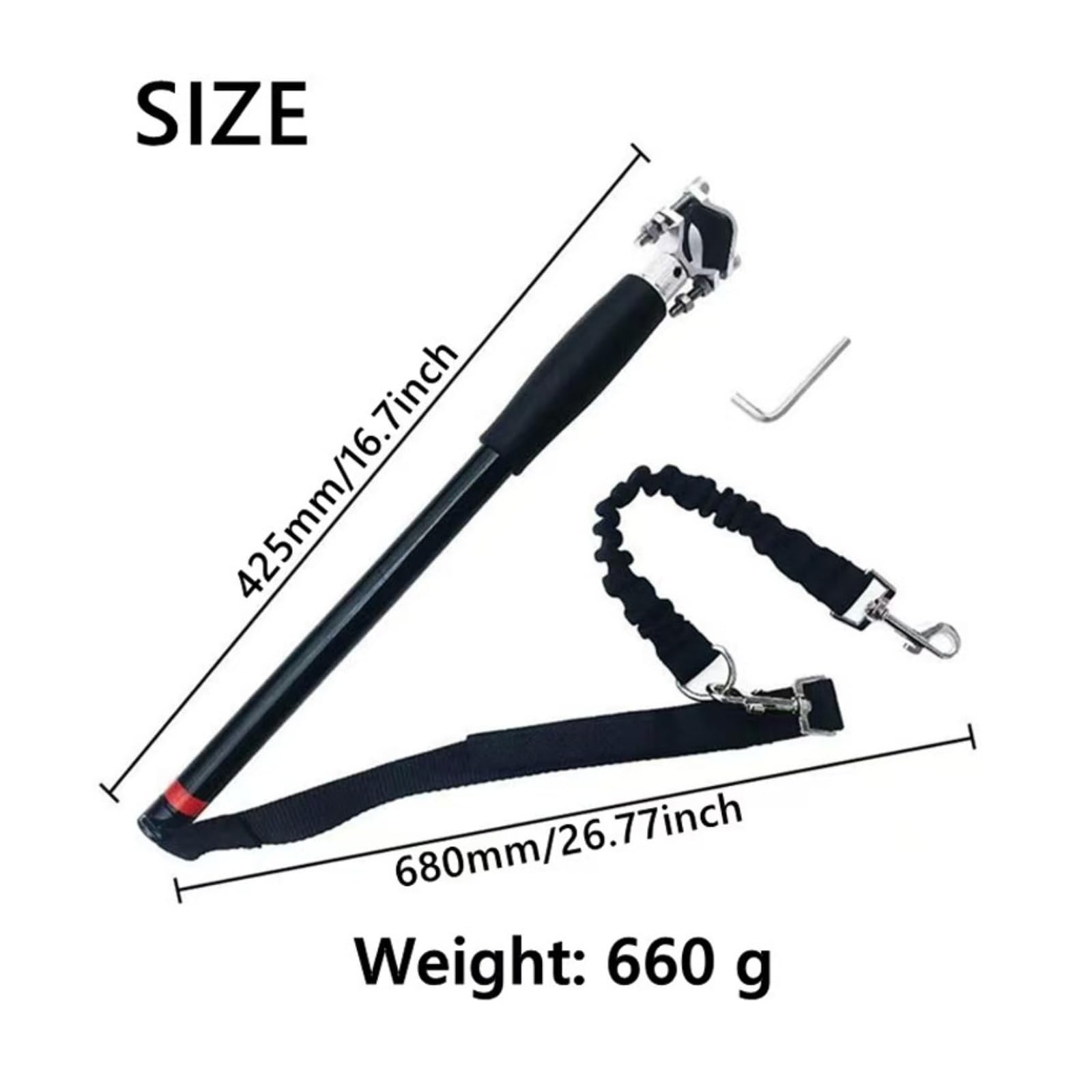 KESOTO Guinzaglio per Bicicletta Cani Guinzaglio Cane Bici Guinzaglio Pettorina Cane Accessorio Bici con Morsetto Metallico E Impugnatura Cilindrica Asta