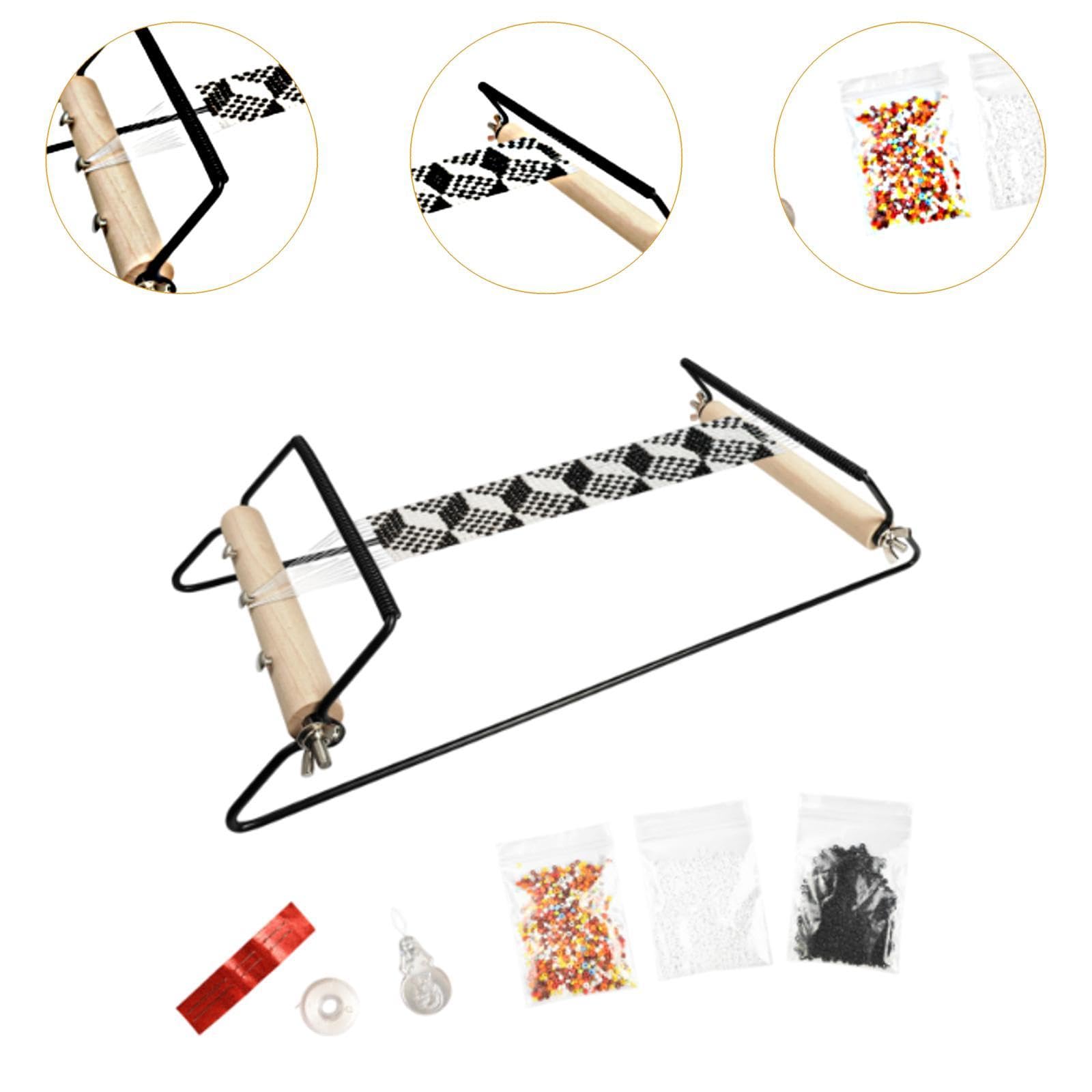 predolo Bead Loom Set Metallrahmen Perlenwebrahmen Schmuckwerkzeug Zubehör Beading Faden mit Perlen für Erwachsene Anfänger Kinder Geschenk Hobby Basteln