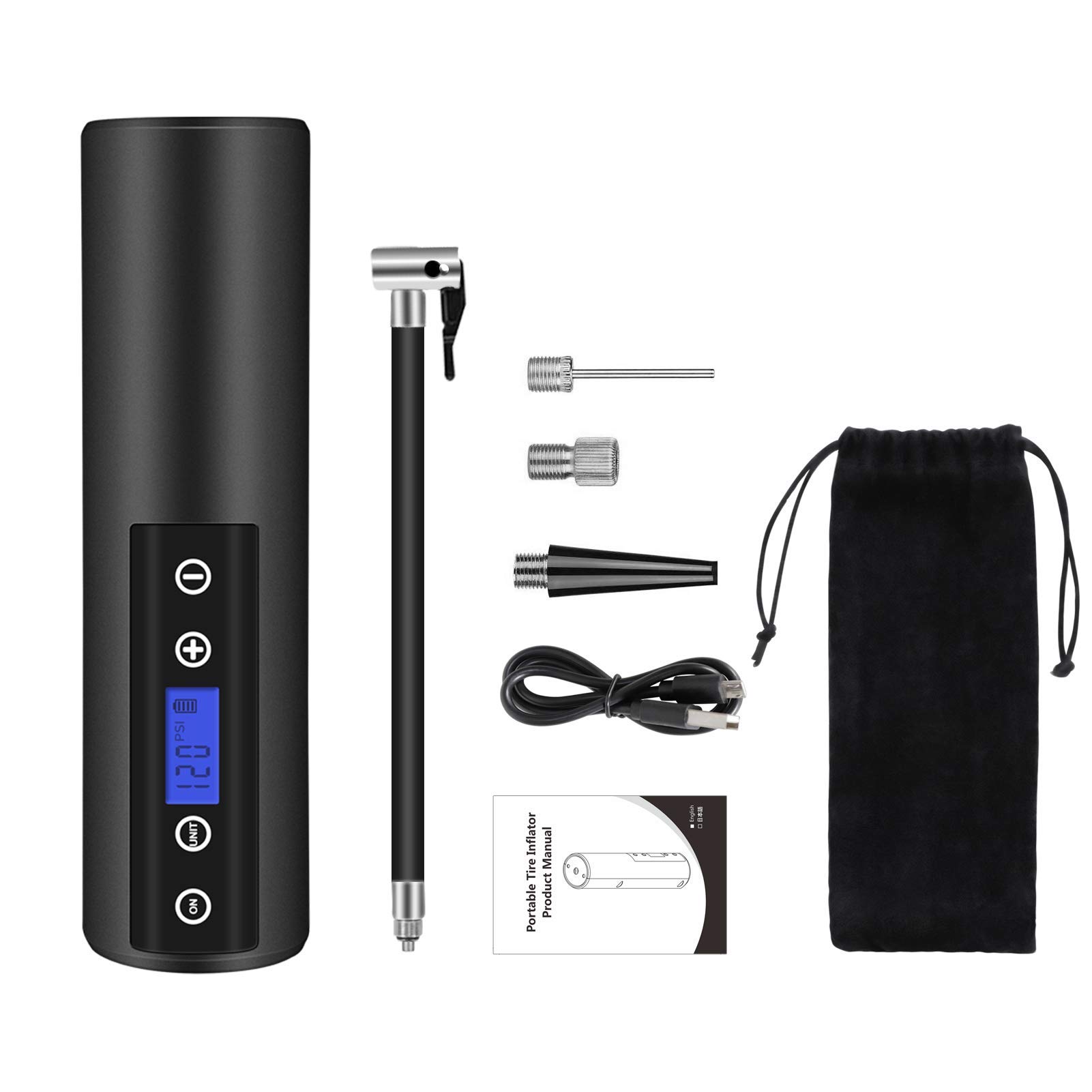 Compressore Aria Portatile Senza Fili 150PSI - Gonfiatore Per Auto, Bici, Moto Con Torcia E Martello - Foto 10