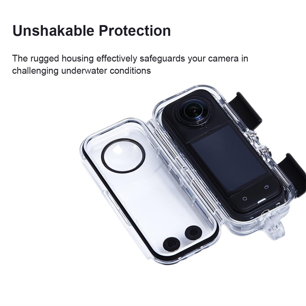 para Insta 360 X5, Funda de Buceo de 45 M, Funda Impermeable Invisible para Carcasa de Buceo Subacuática de 360 X5, Accesorios para Cámara Deportiva (Glass)