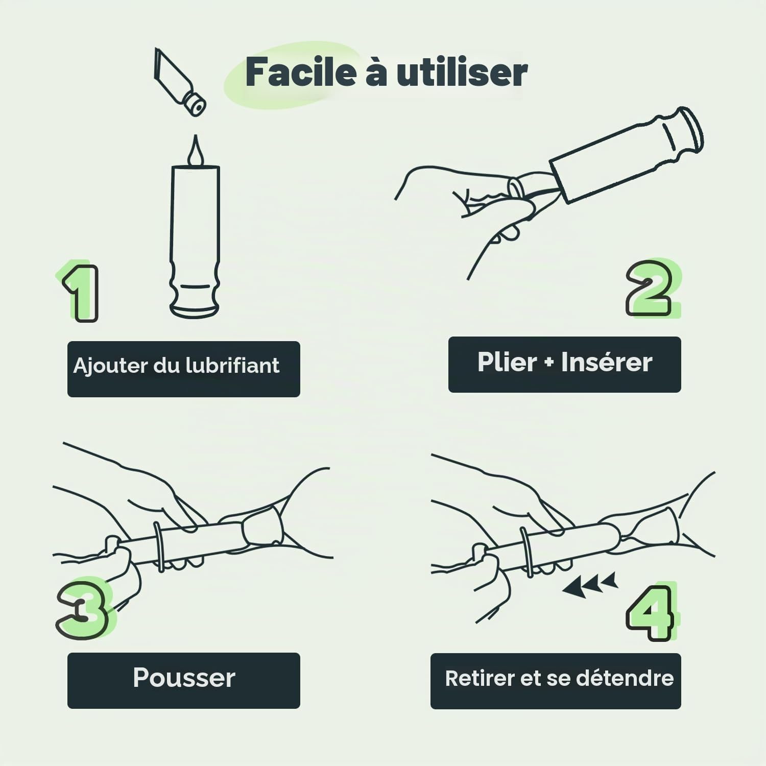 SHORDY Outil applicateur 2.0 avec lubrifiant, facile et réutilisable, kit compact pour coupes menstruelles, doux et facile à utiliser