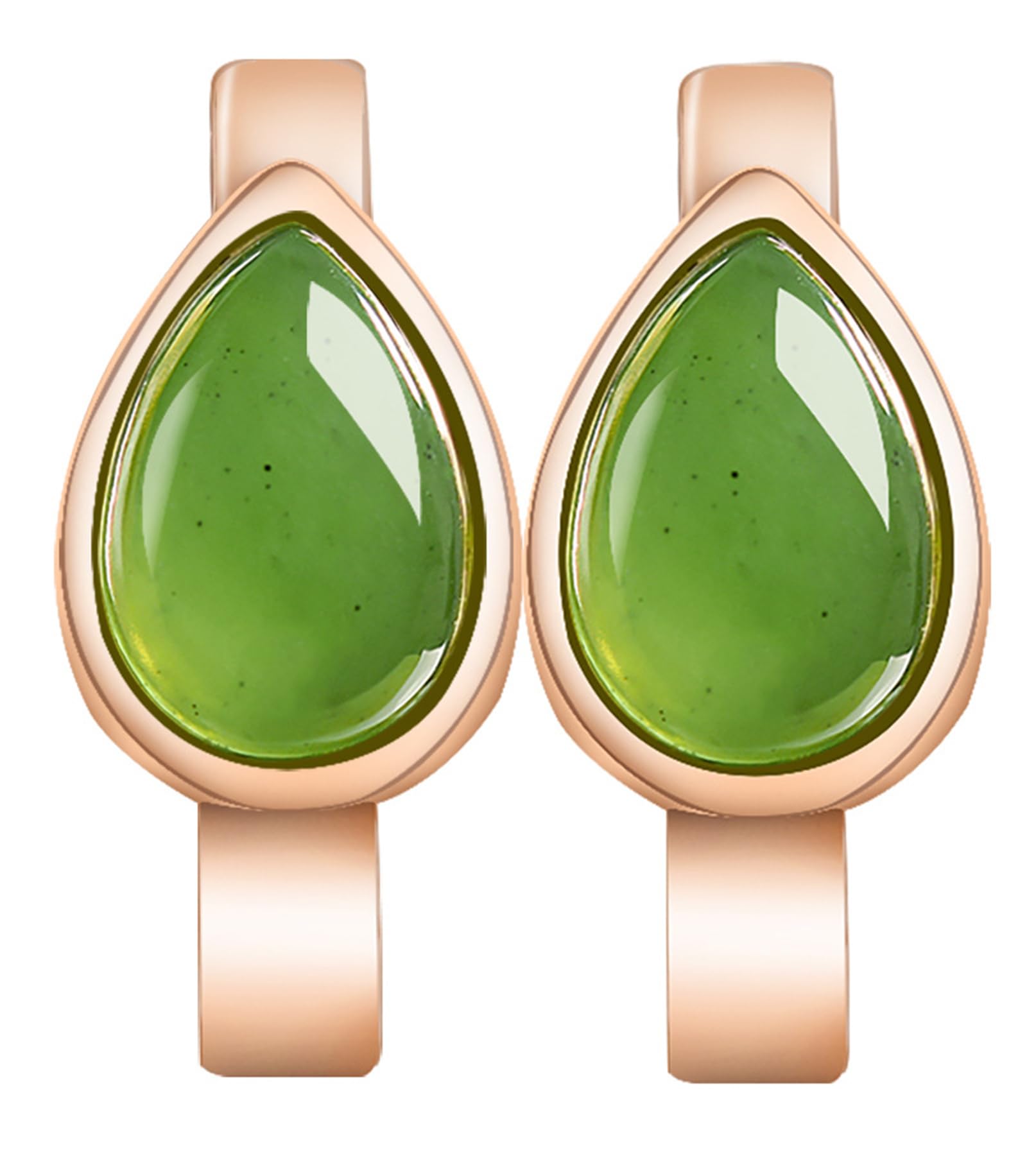 Boucles d'oreilles délicates en jadéite véritable grade A - 7
