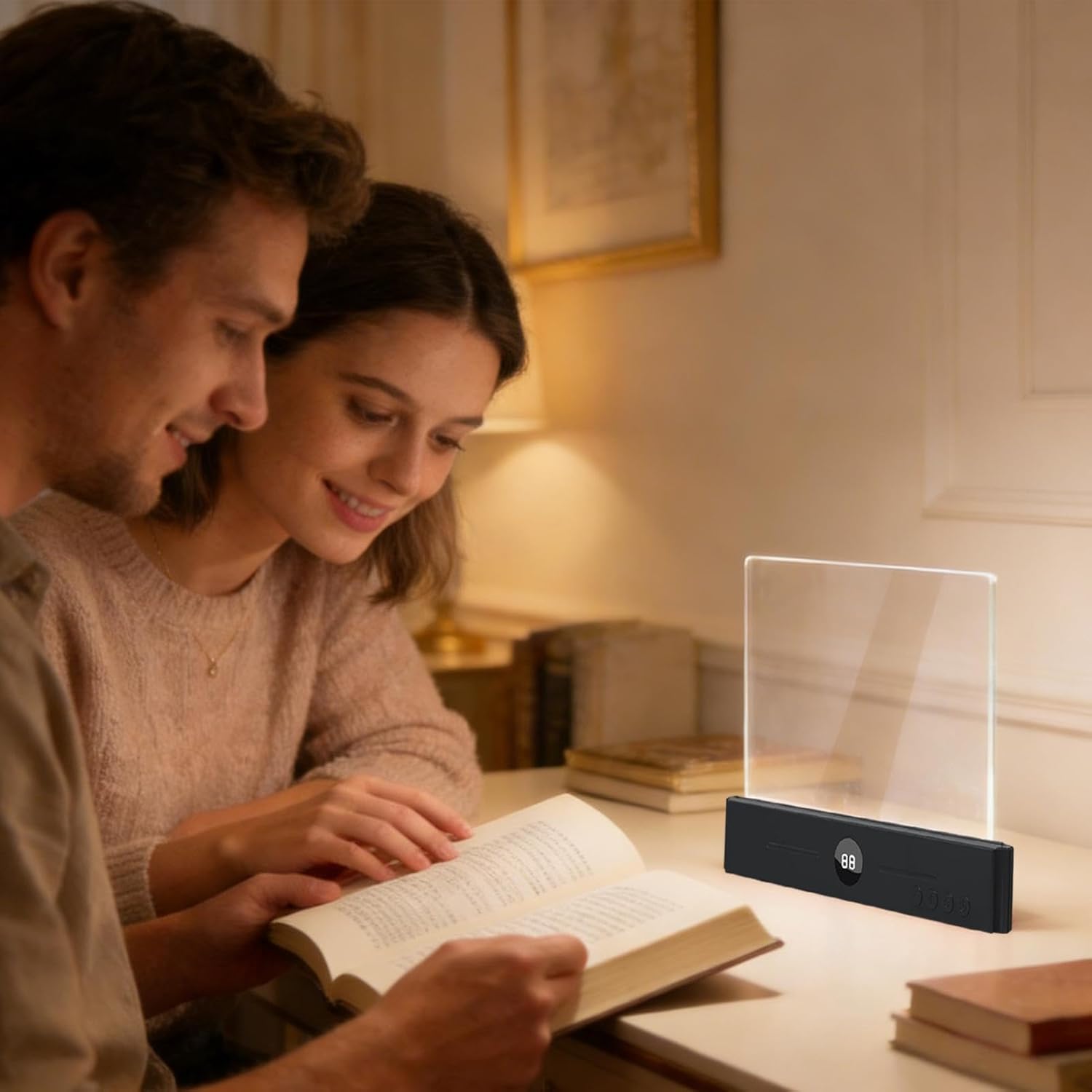 Full Page Book Light, Desktop LED Reading Lamp, Adjustable Household Lighting Supplies for Readers Artists Students, Compact Nightstand Study Lamp for Dormitory Bookshelf Bedroom Nursery Bedside