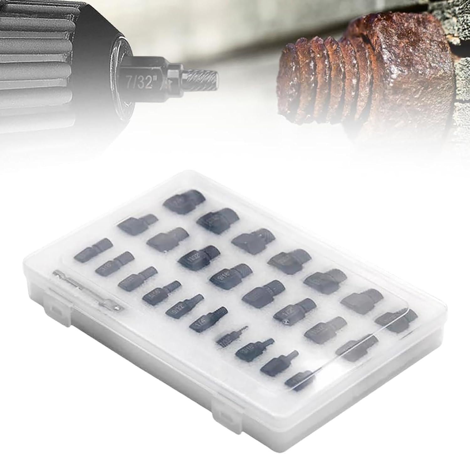 Azonee26-Piece Screw Extractor Set, New Bolt and Nut Extractor, Easy Stripped Screw Remover. Socket Set—Tools for Damaged, Frozen, Rusted Bolts, Nuts, and Screws