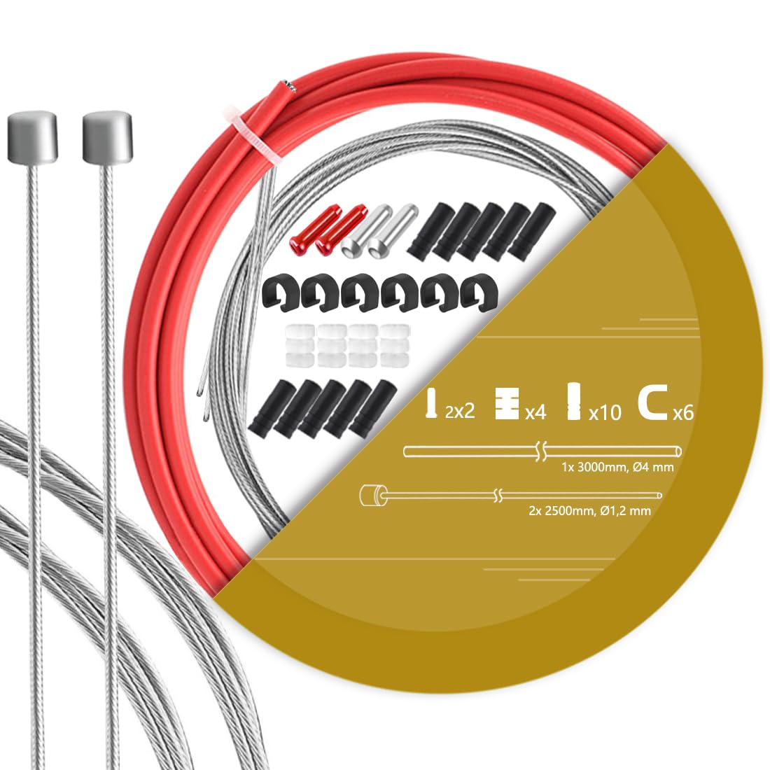 Set Cavi Cambio Bici TAPKUA - 2500mm Cavi E 3000mm Tubo Flessibile - Foto 7