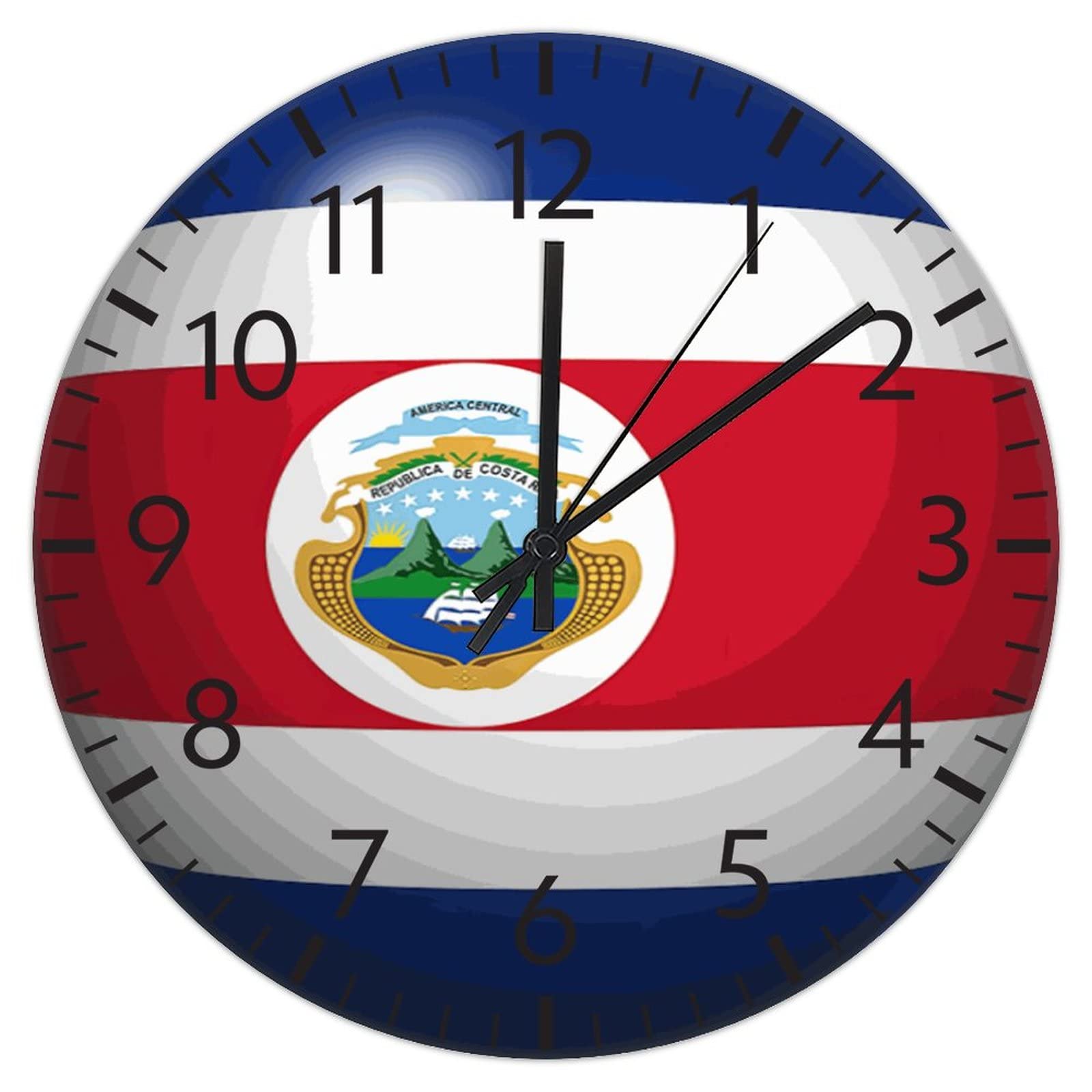 Horloge sans tic-tac Costa Rica en PVC pour résoudre les bruits nocturnes