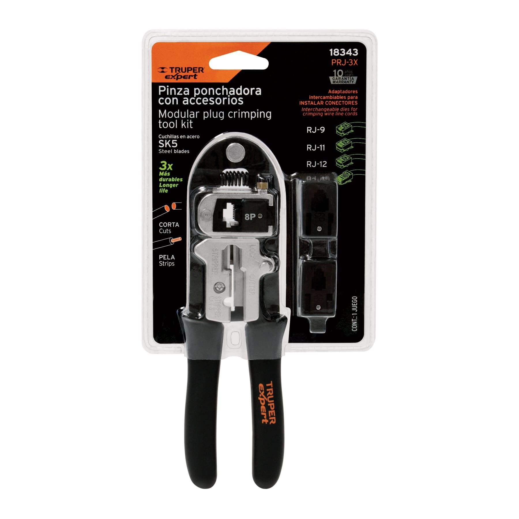 Herramienta de crimpado de enchufe modular W/matrices intercambiables