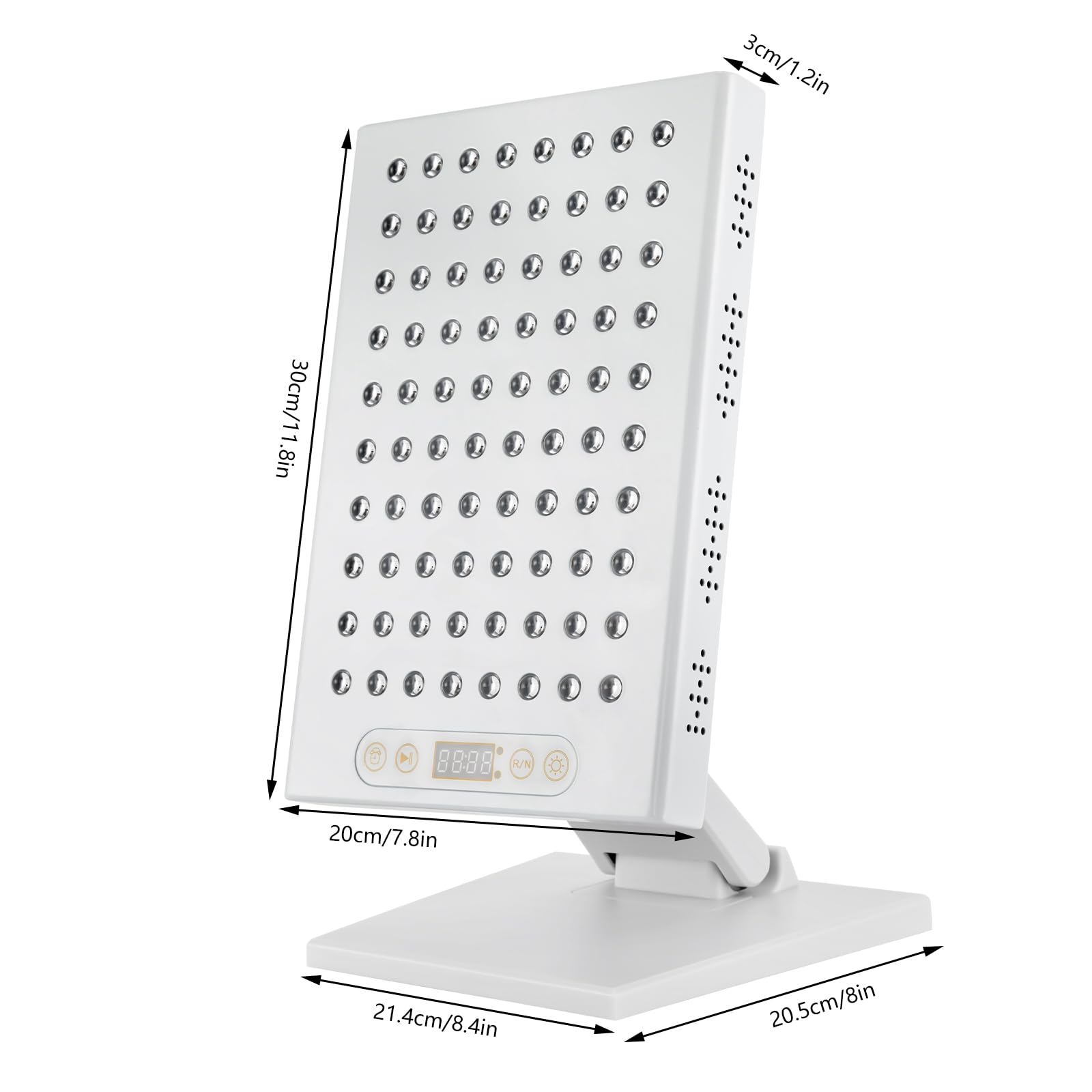 Lampa z czerwonym światłem, lampa na podczerwień, lampa grzewcza do twarzy z timerem, 660 nm i 850 nm, panel do terapii Red Light 80 diod LED, wydajny panel do łagodzenia bólu mięśni i stawów, napina