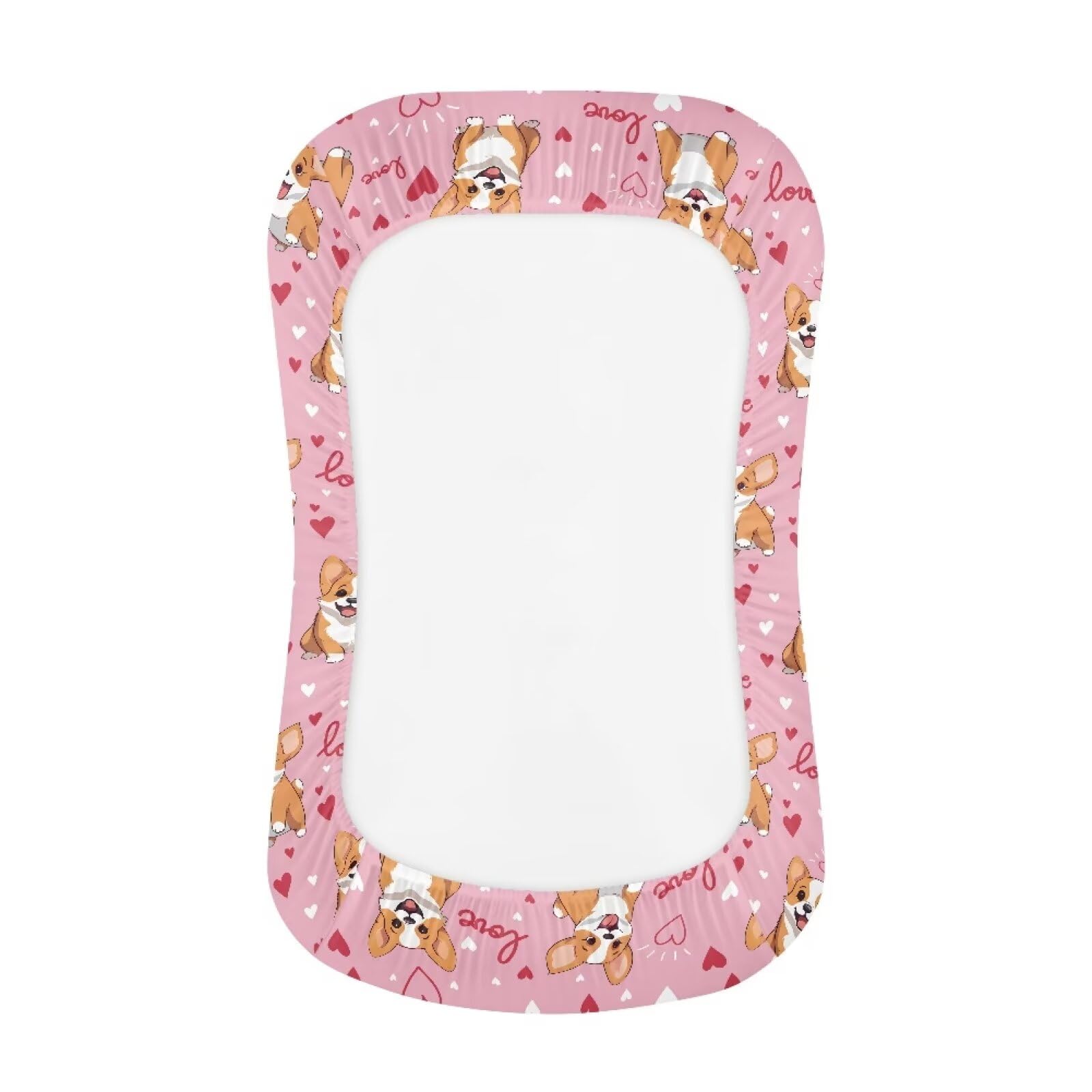 Epaihaiy Lovely Corgi Dog Baby Loungers Cover Newborn Lounger Cover Removable Slipcover Washable Soft Lounger Cover Baby Nest Cover