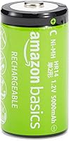 Vista 2 de Yaxa Basics Baterías recargables de células C, paquete de 4, NiMH, 5000 mAh, recarga hasta 1000 veces, precargadas