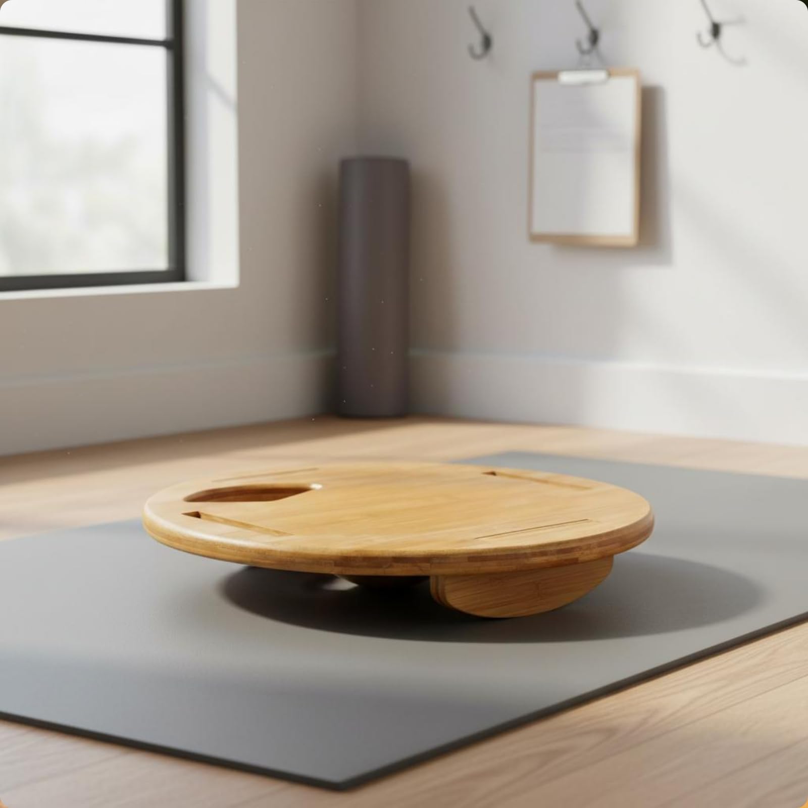 Tavola Equilibrio Balance Training Board Tavola Oscillante Piattaforma Instabile Disco Balance in Legno Rovere E Acero per Coordinazione Postura E