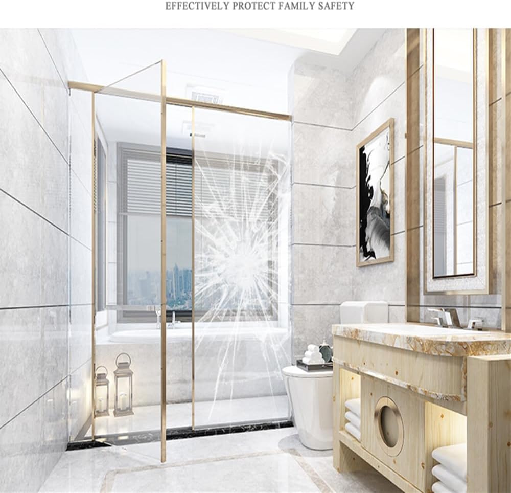 2mil Clear Security and Safety Window Film Shatterproof Film for Glass Windows Anti Shatter Glass Protective Film Windshield Protective Film for Home Office (48Inch x16.5Ft)