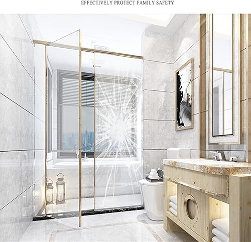 Miniatura 4 de MAKIOTEKO Película de seguridad transparente para ventana, inastillable, película protectora de vidrio transparente a prueba de explosiones, 2 mil