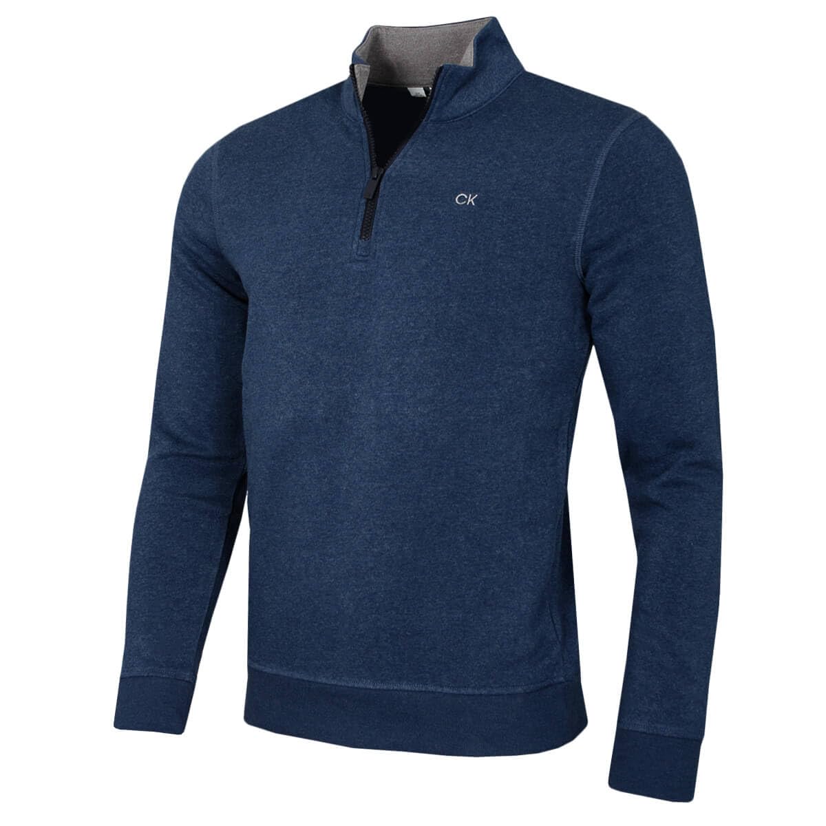 Calvin Klein Mens Rocky Half Zip Supersoft Sweater - Denim Marl - XXXXXL