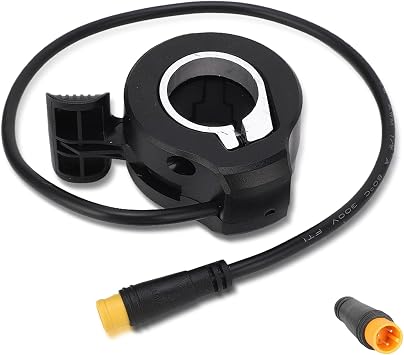 E-Bike Thumb Throttle 130X, Electric Bike 3pin Thumb Throttle Waterproof Plug Throttle E Bike Speed Control for Electric Bicycle Scooter Accessories, Black