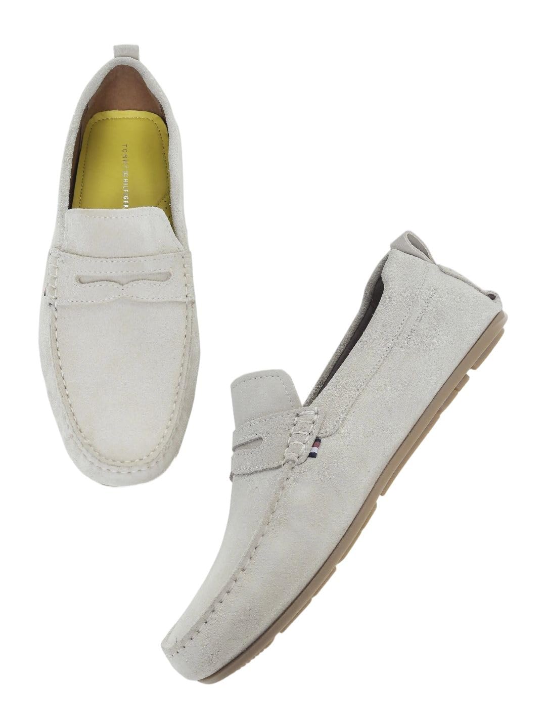 tommy hilfiger Solid Grey Leather Loafers-picture-20
