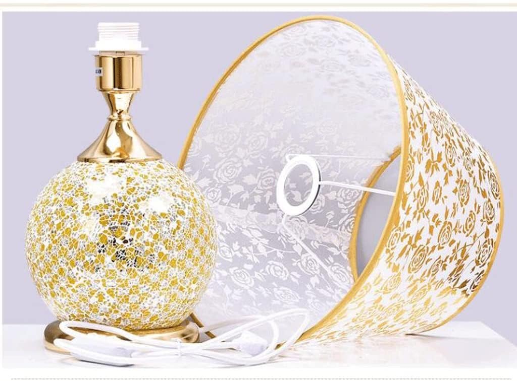 Lampa stołowa Lampa nocna Nowoczesna metalowa podstawa Nocny klosz z PCV Śruba E27 Ręcznie wykonany szklany korpus Stolik nocny Biurko (Kolor: Włącznik przyciskowy)