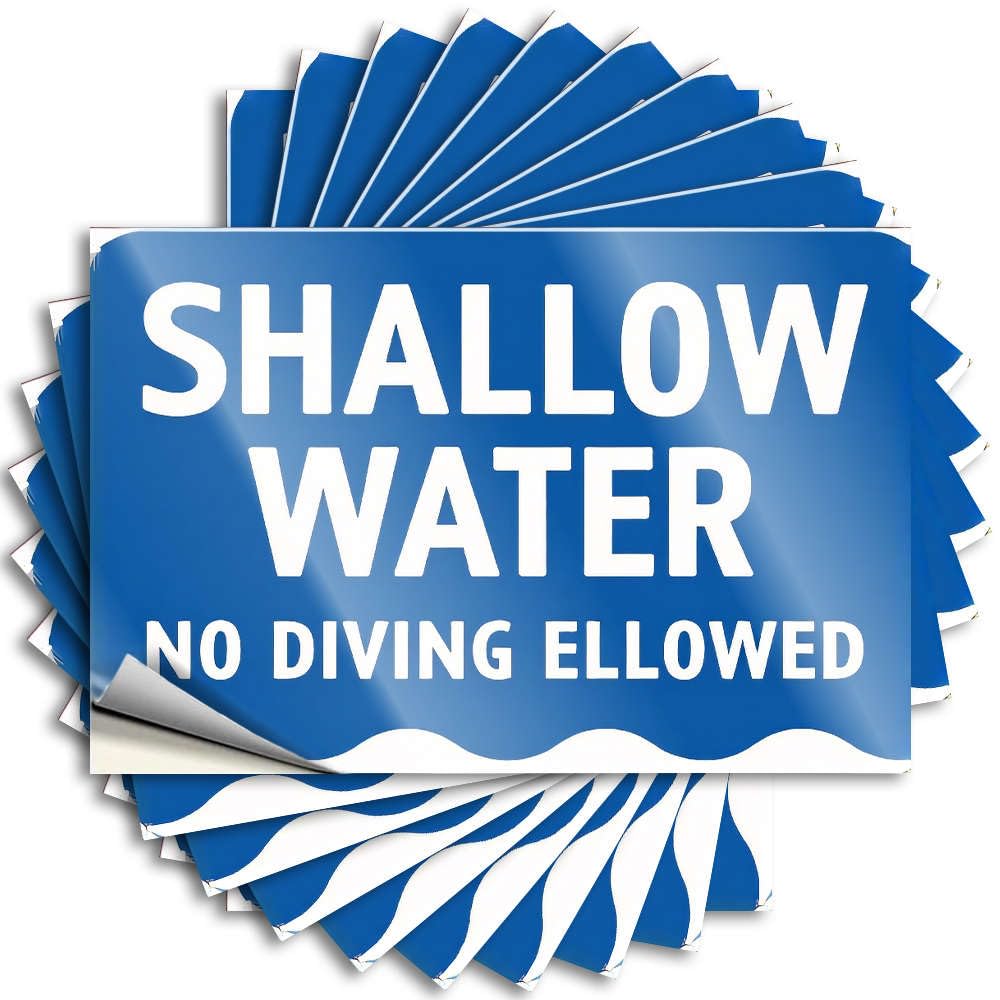 Fzfn Colour Bumper - Encouragement Cover Shallow Water No Diving Allowed For Travel Bedroom Decorations(6X9cm)