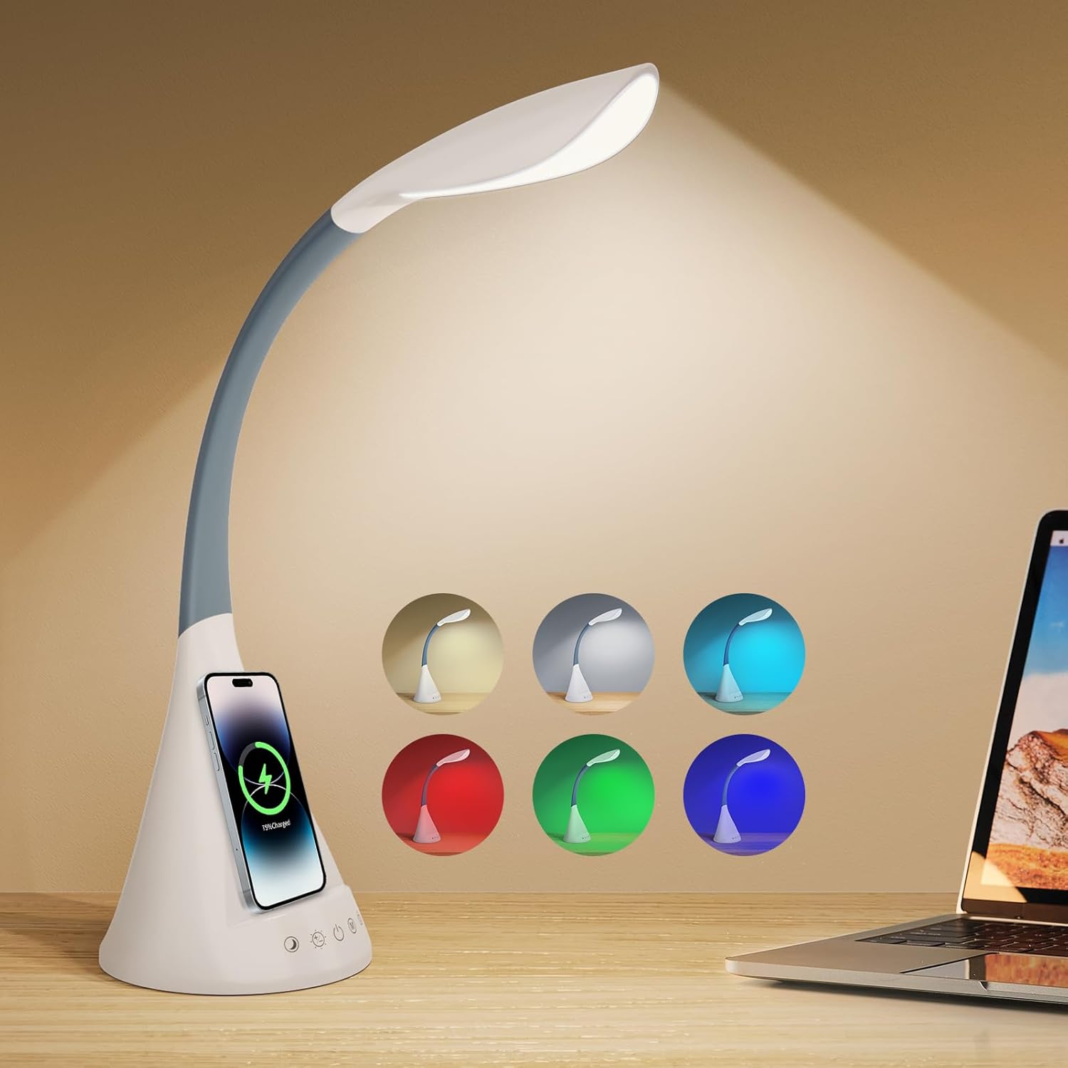 LED Touch Screen Control Desk Lamp, 50 Watt Smart Wireless Fast Charging, 360° Gooseneck Adjustment, 9Amplified Lighting Modes, 5 RGB Scents, Home Office, Reading, Architects Task Lamps LED Touch Screen Control Desk Lamp, 50 Watt Smart Wireless Fast Charging, 360° Gooseneck Adjustment, 9Amplified Lighting Modes, 5 RGB Scents, Home Office, Reading, Architects Task Lamps