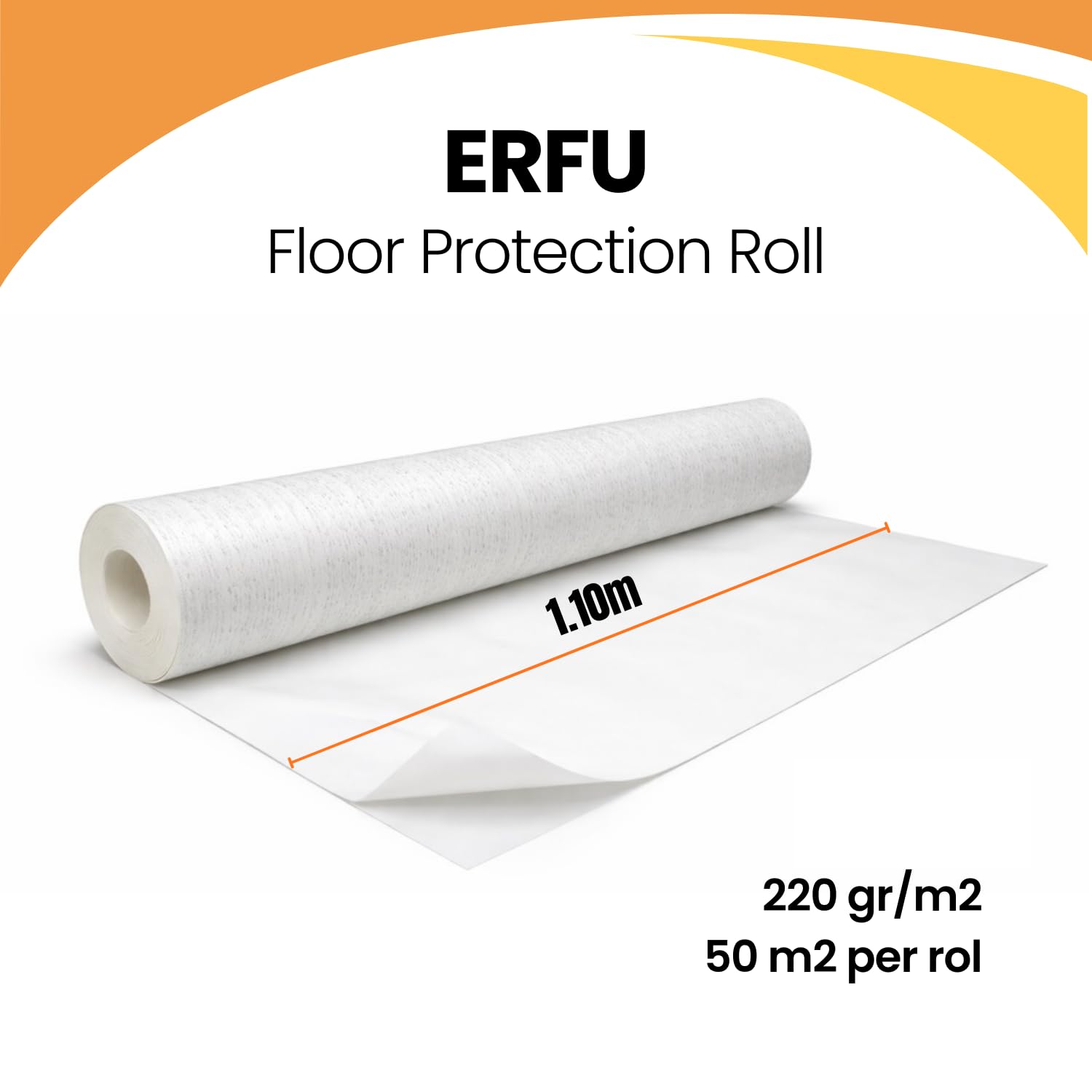 Protection bâche sol chantier 50 m² – Rouleau film protection peinture – Bâche protection sol imperméable double face – Couverture sol rénovation ultra résistante 220 g/m²