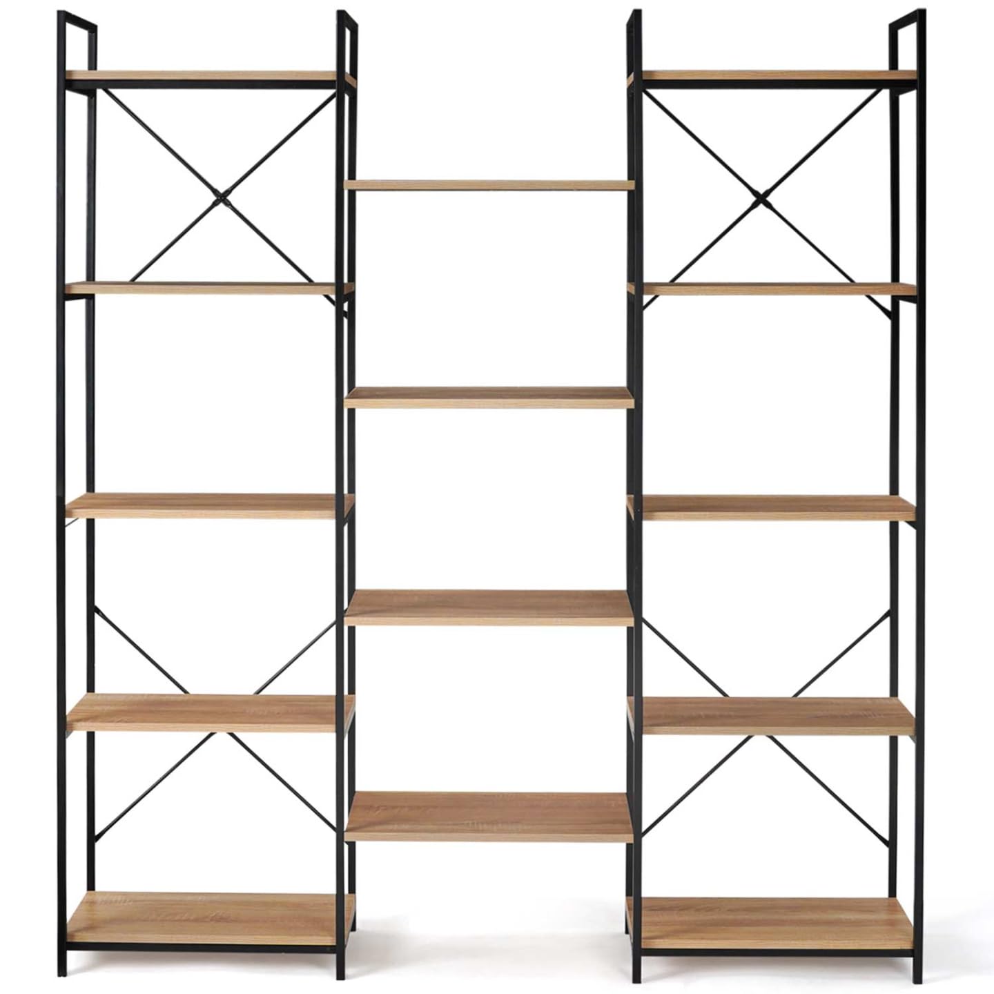 IDMarket - Étagère bibliothèque Trio 5 Niveaux Detroit Design Industriel 170 cm