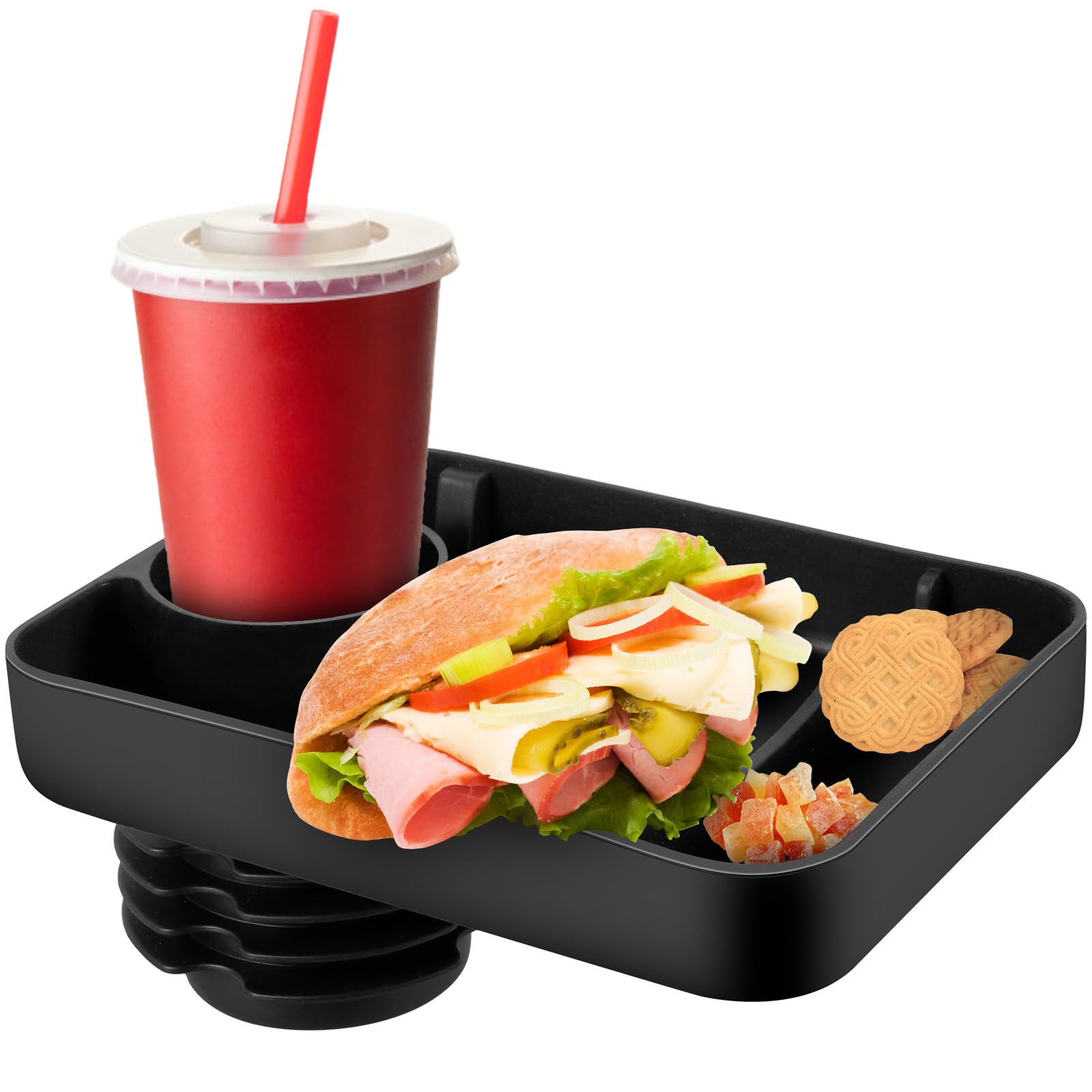 Car Seat Travel Tray for Kids, Toddler Car Seat Cup Holder Food Tray for Travel Road Essentials Accessories, Portable Silicone Travel Tray for Snacks, Toys, Books, Entertainment Kids Travel