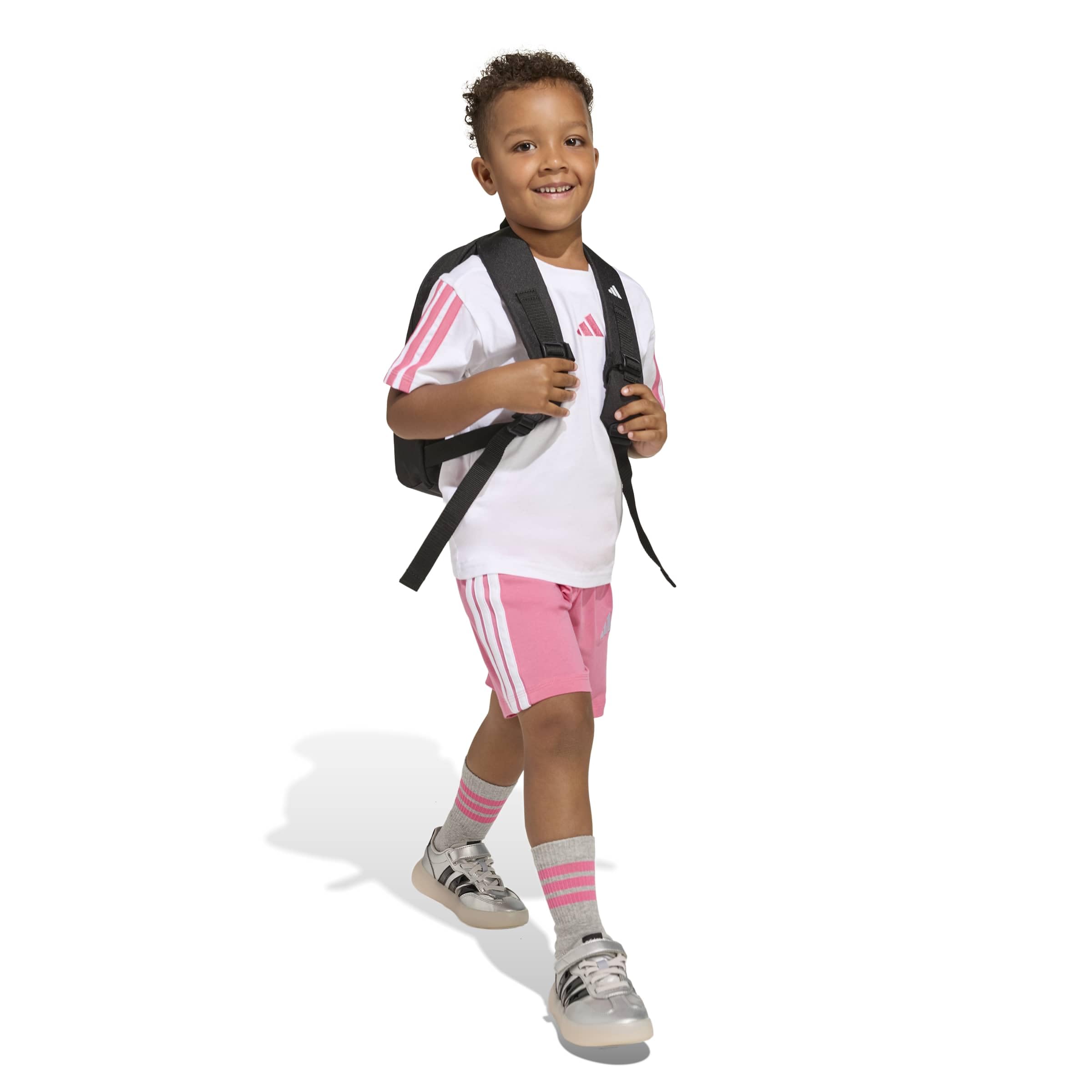 adidas Unisex Kinder Essentials Small Logo Stripes T-shirt Set JOGGER