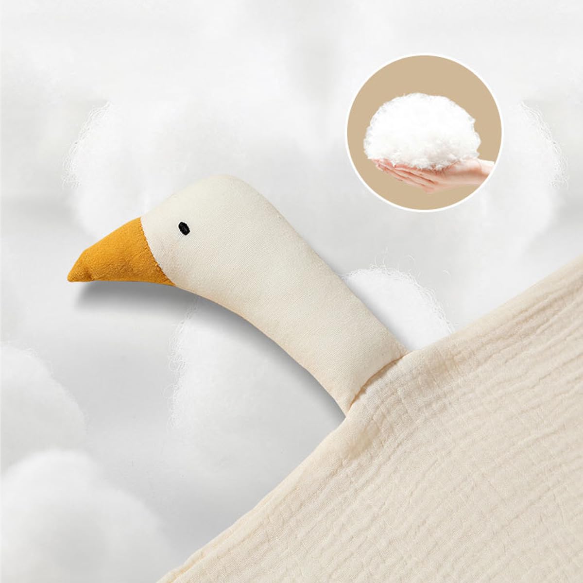 Manta de seguridad de algodón orgánico para bebés niños y niñas, manta de algodón de muselina suave de ganso crema, manta de seguridad transpirable ideal