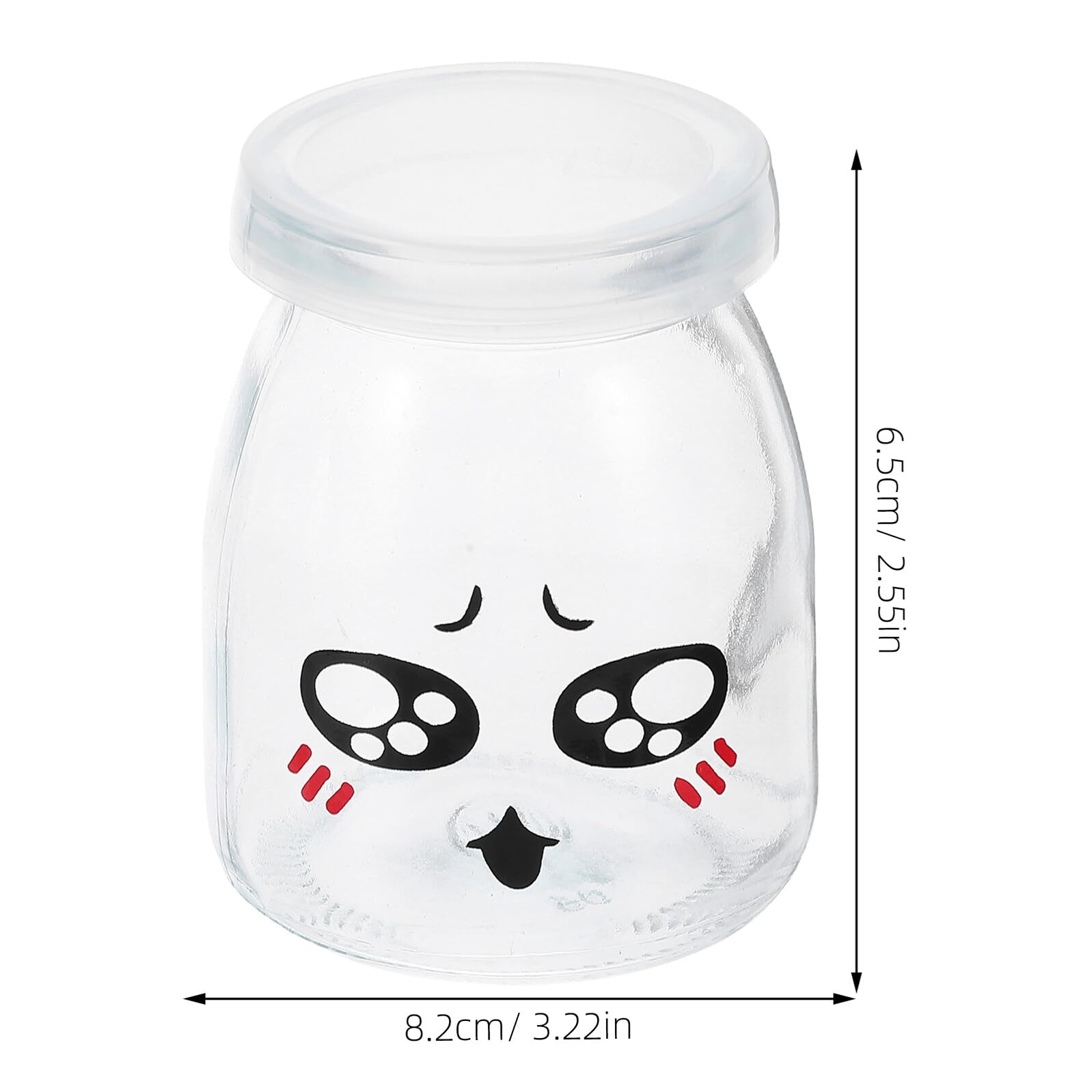 Veemoon Pots de Yaourt en Verre 150ml, Lot de 6, Forme Bocal