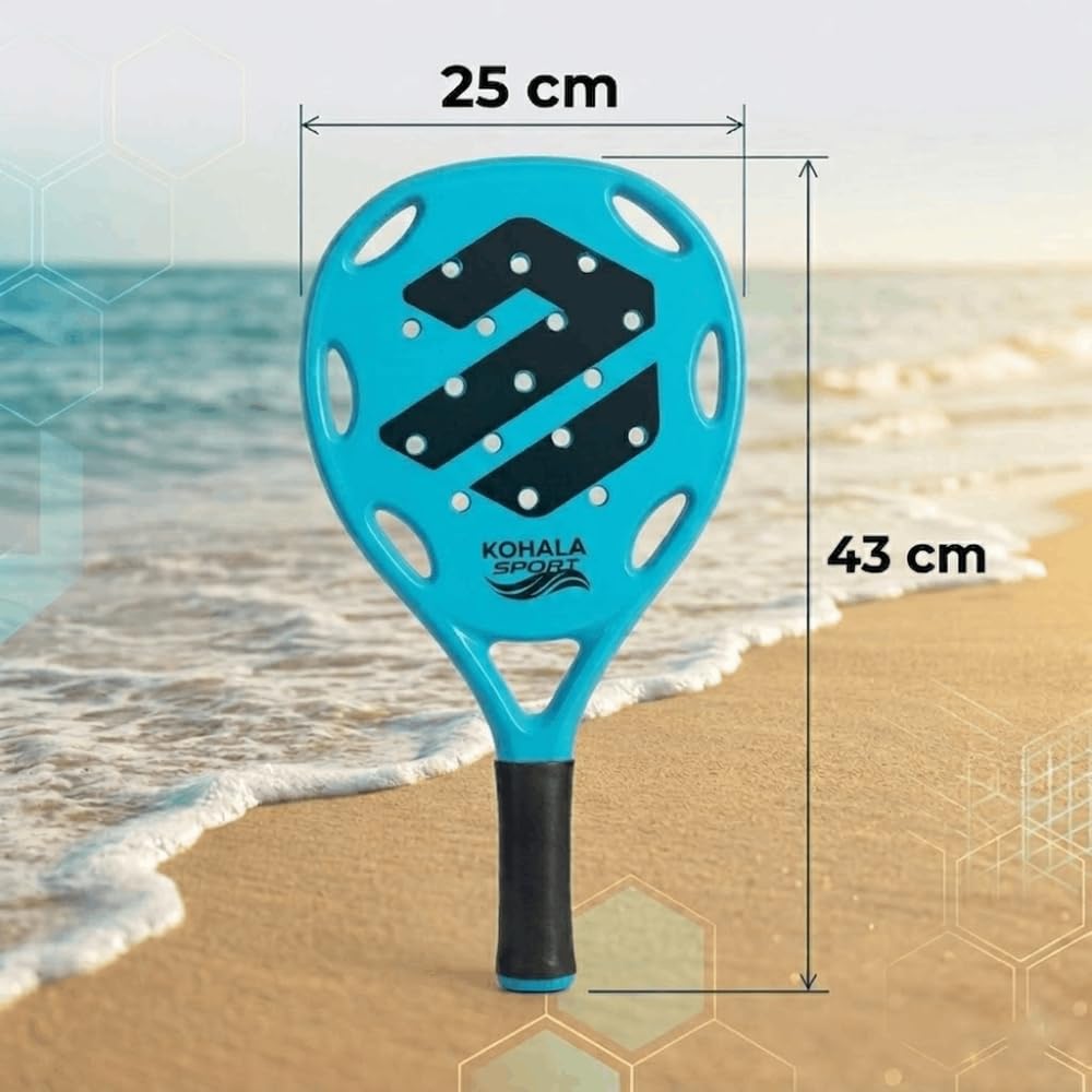 DEVESSPORT Set de 2 Palas de Padel Playa, Raquetas de Playa 3 Pelotas y Bolsa de Transporte Alta Resistencia
