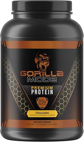 Gorilla Mode - Proteína de suero de leche de alta calidad, chocolate, 0.88 onzas de proteína de suero aislar y concentrar, recuperar y construir