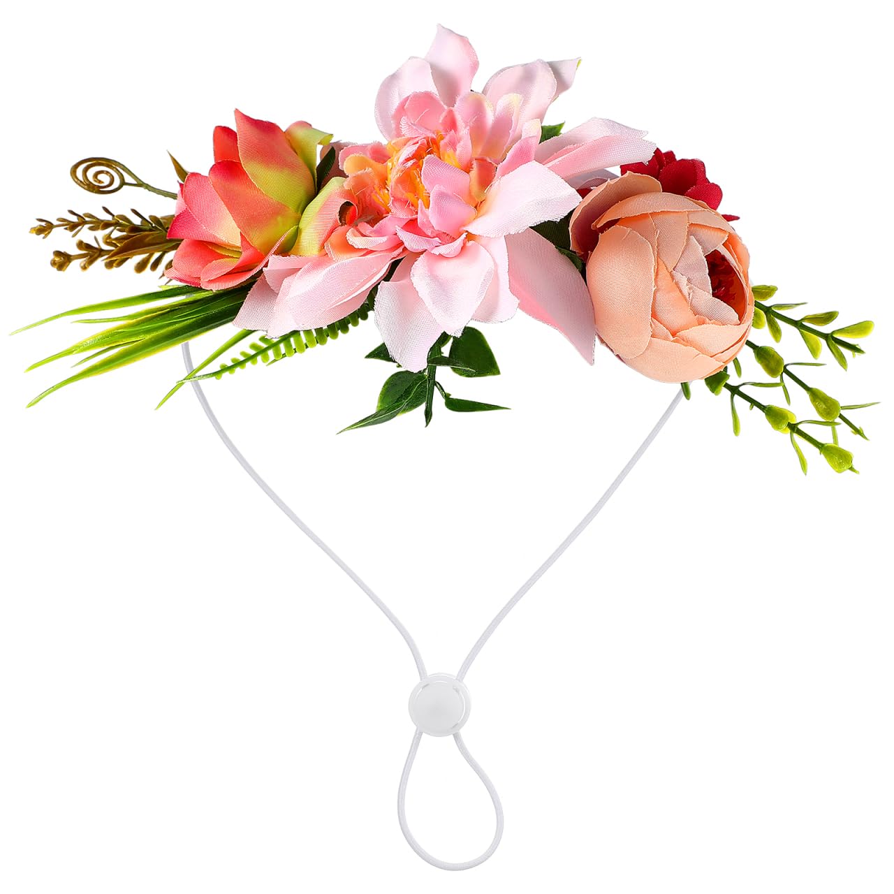 POPETPOP Adjustable Pet Flower Crown, Artificial Floral Garland for Cats and Dogs Perfect for Weddings Beach Parties - Image 3