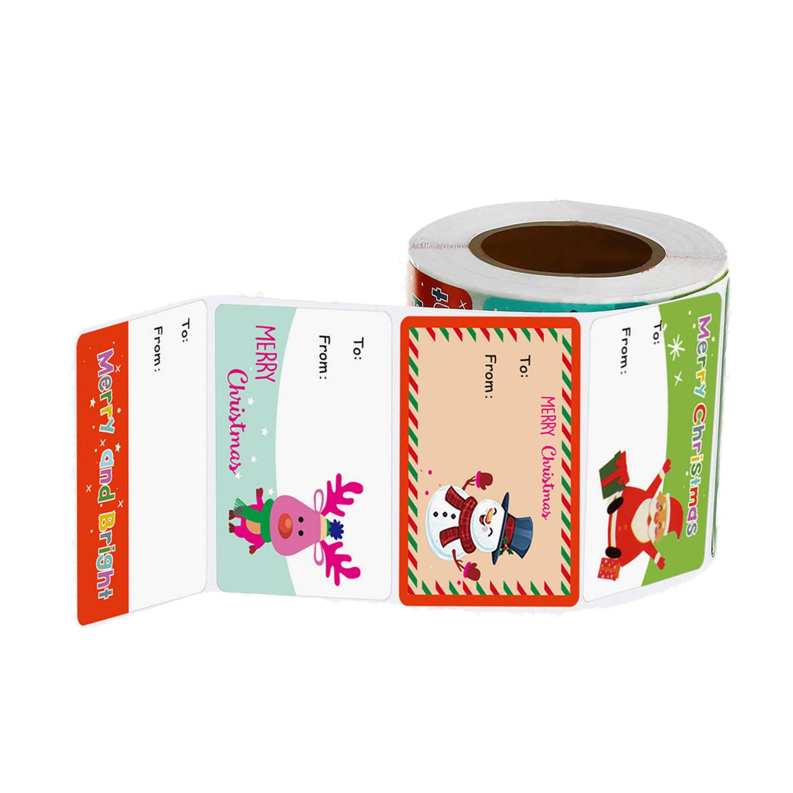 500Pcs Christmas Decorative Sticker 5x3.8cm Adhesive Wrapping Label for Seal Envelope Card Holiday Present Packaging Gift Wrapping Labels