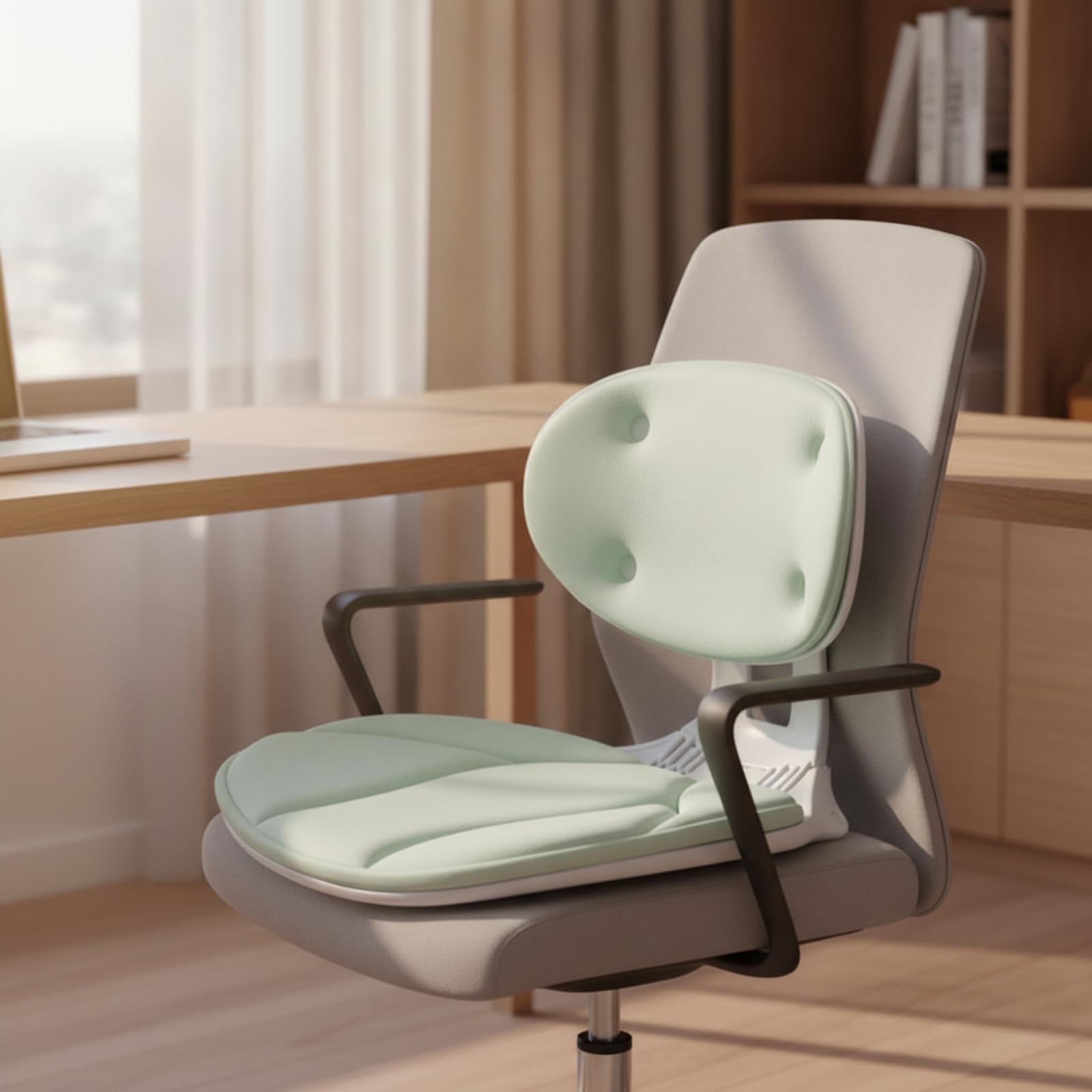 Cojín Ergonómico con Respaldo Cómodo, Gris