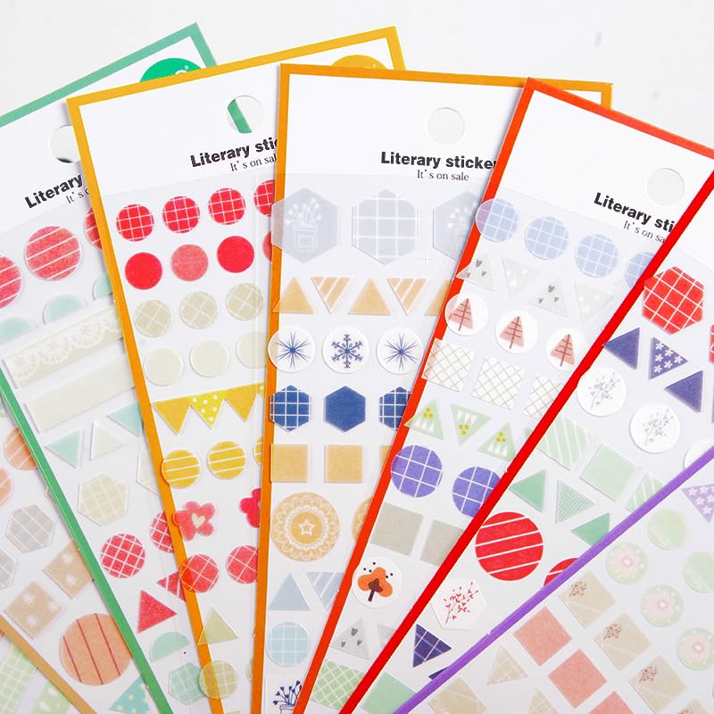 Image of Decorative Literary Stickers Set for Journaling, Scrapbooking, Planner Decoration, DIY Crafts & Bullet Journal - Aesthetic Pattern Sticker Sheets (Multi-Design Pack)