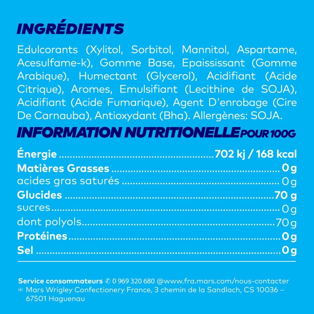 FREEDENT Chewing Gum Sans Sucre Goût Myrtilles 5 Paquets 70g