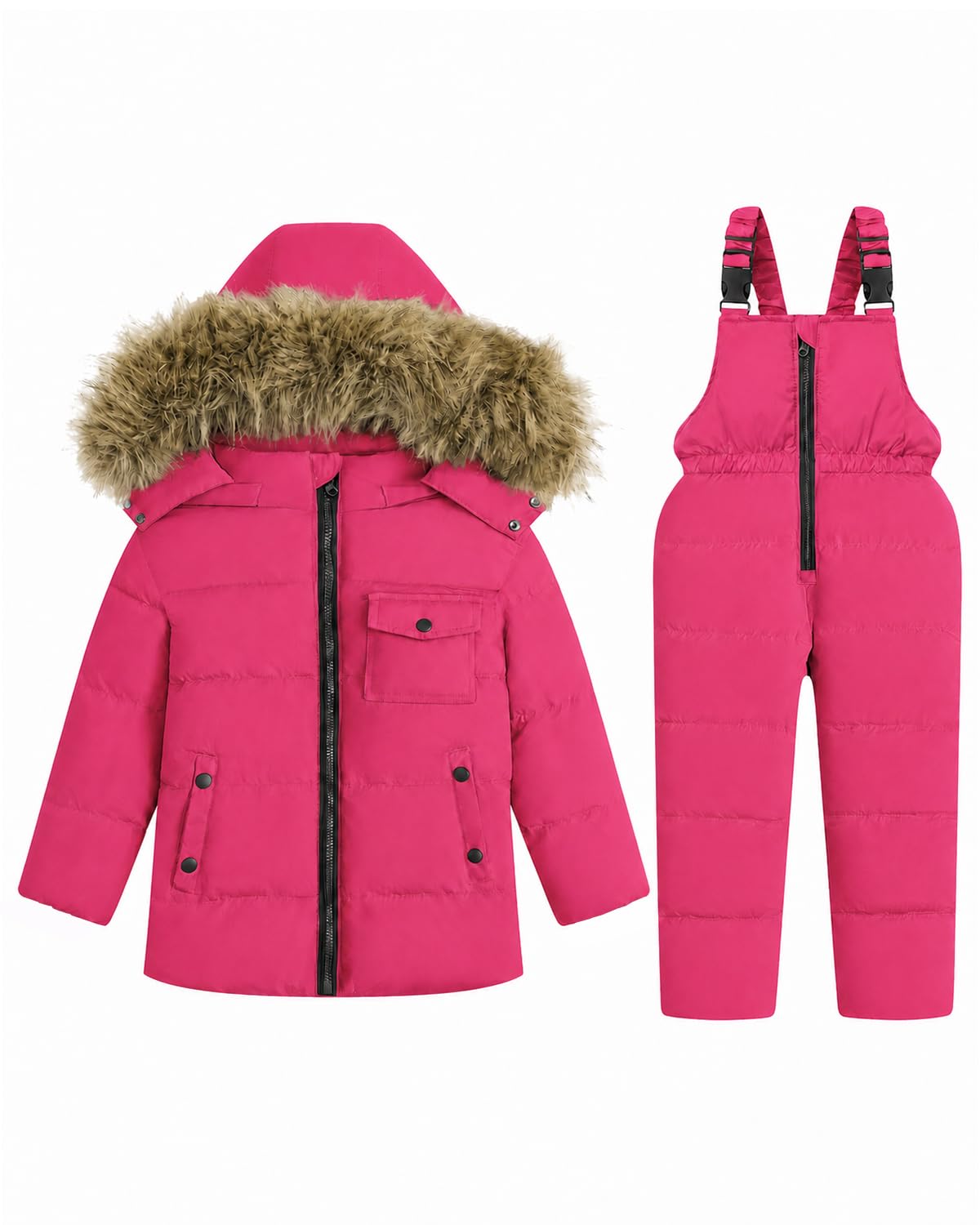 JiAmy Kids 2-Piece Snowsuit Puffer Jacket and Snow Pants