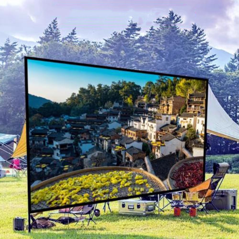 84" 120" 200" 250" 300" Folding Projection Screen Ideal for Outdoor, Camping, Office, Parties, Home Theaters (200", 4:3)
