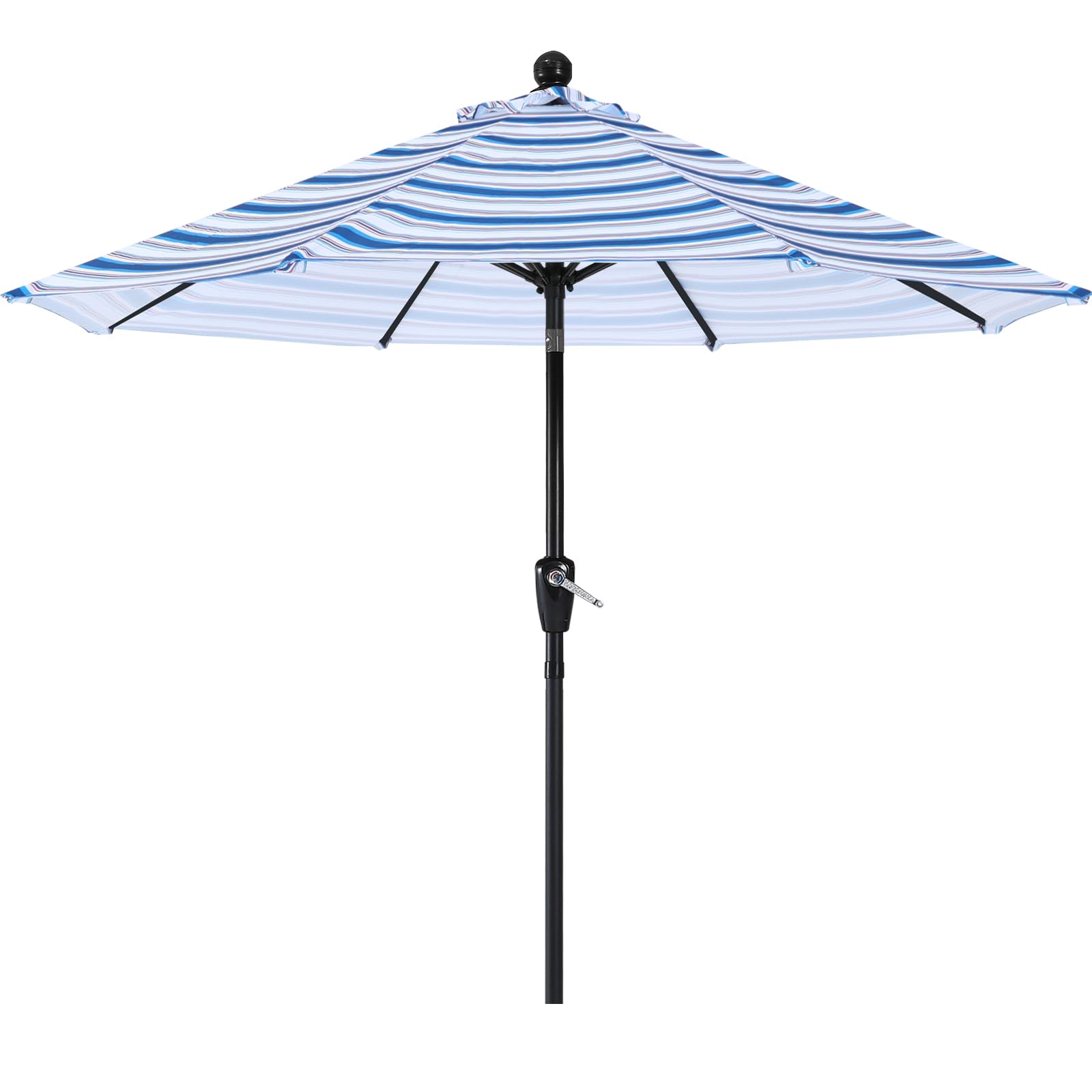 ABCCANOPY 9FT Patio Umbrella 8 Ribs Table Umbrella（Deep Navy Stripes）