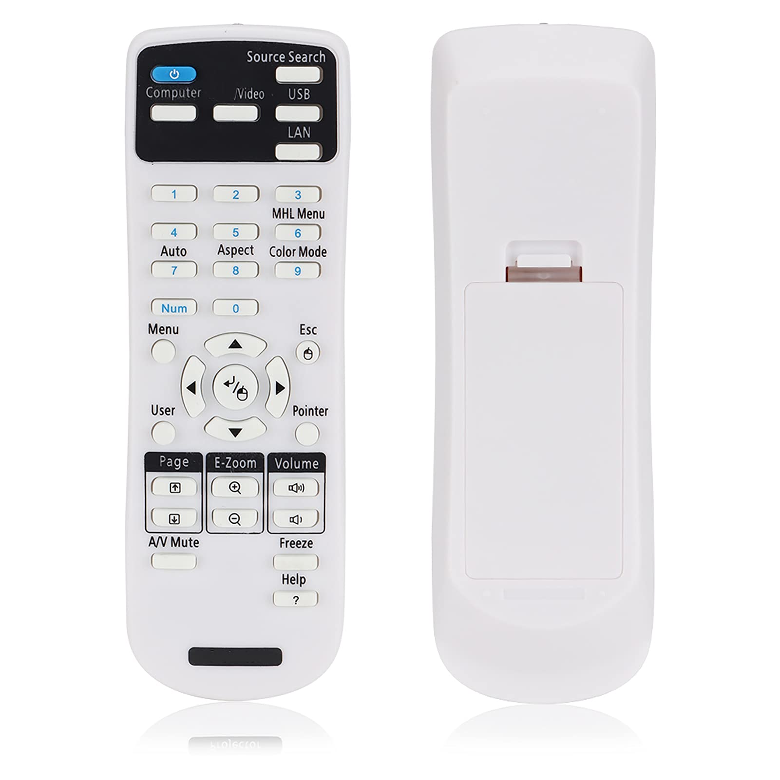 Projector Remote Control, Portable Projector Controller Replacement for EX3220, EX5220, EX6220, EX7220, 725HD Projector, Easy to Operate, ABS Material