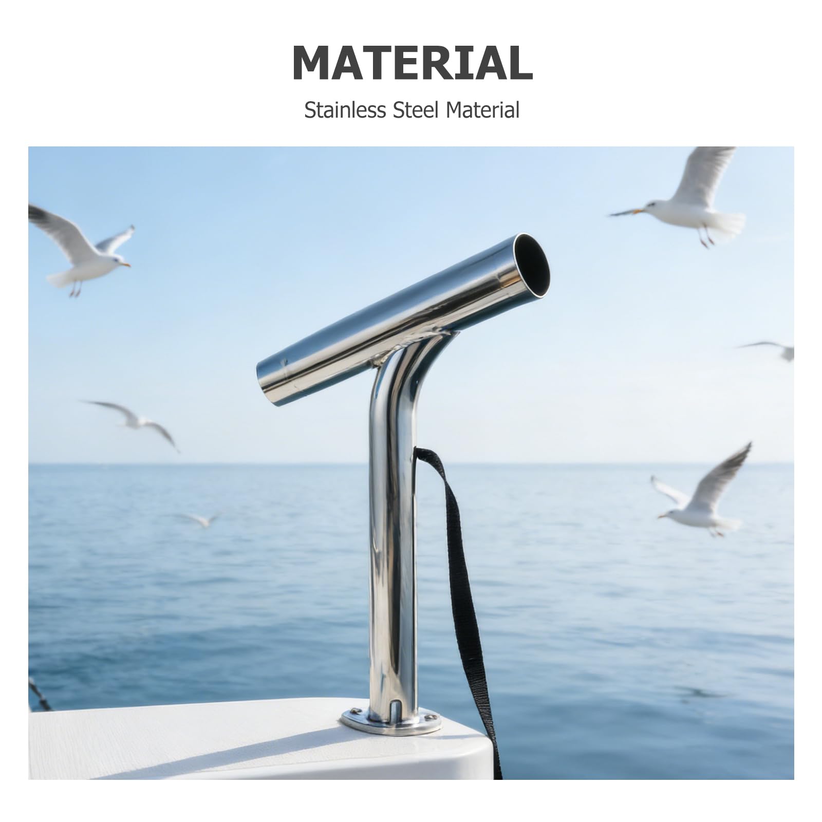 OUNONA Portacanna da Pesca in Acciaio Inox Marino, Supporto per Canna da Barca, Installazione senza Attrezzi per Yacht e Kayak, Accessorio Compatto per Pesca in Mare e Acque Interne
