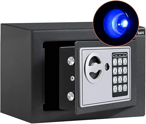 Miniatura 11 de JUGREAT Caja fuerte, caja fuerte electrónica de seguridad digital con luz de inducción, construcción de acero oculta con cerradura, diseño de Negro