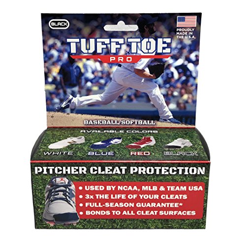Tuff Toe Pro (BLACK) Baseball Fastpitch Softball Cleat Guard | Pitcher Shoe Drag Protector - //coolthings.us