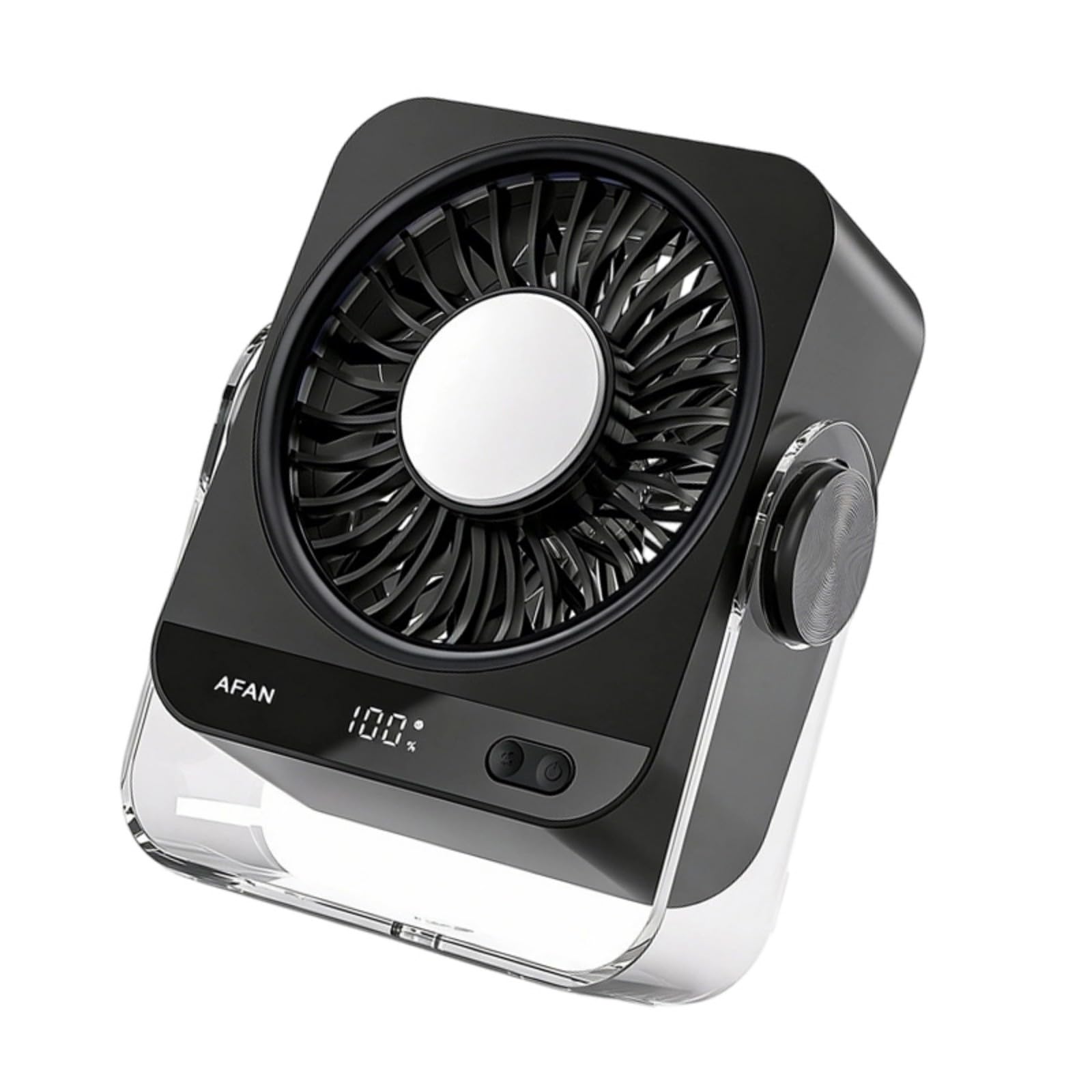 FROMCEO Weight Air Cooling Tool Space Saving Table Fan with Cooling Airflows USB Rechargeable Conditioning Fan Enduring Digital Display Quiet Table