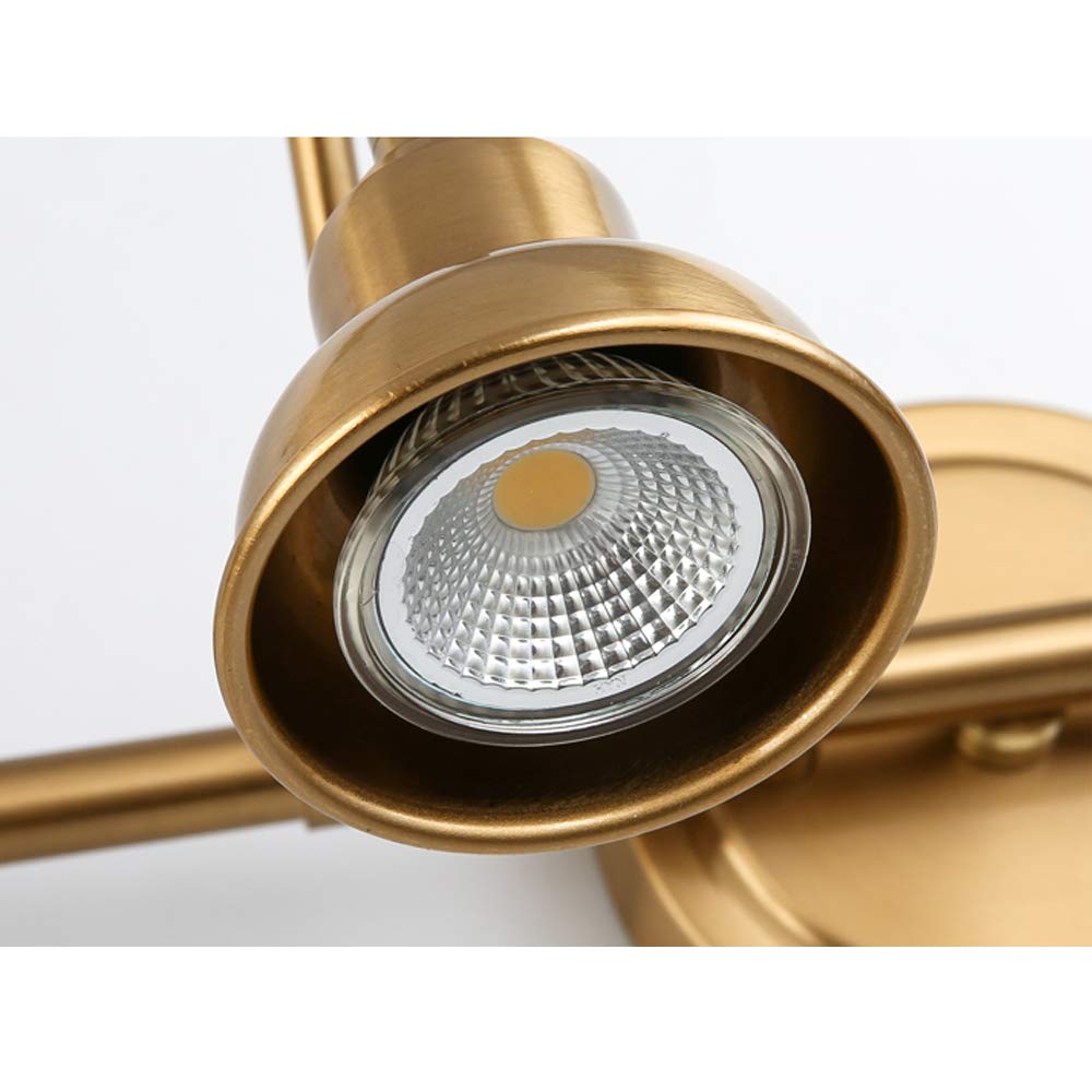 Lámpara LED Retro Antigua de Espejo de Baño, Luz Vintage Impermeable Ajustable, Iluminación Elegante, Aplique de Latón, 15W, D53cm, Luz Natural